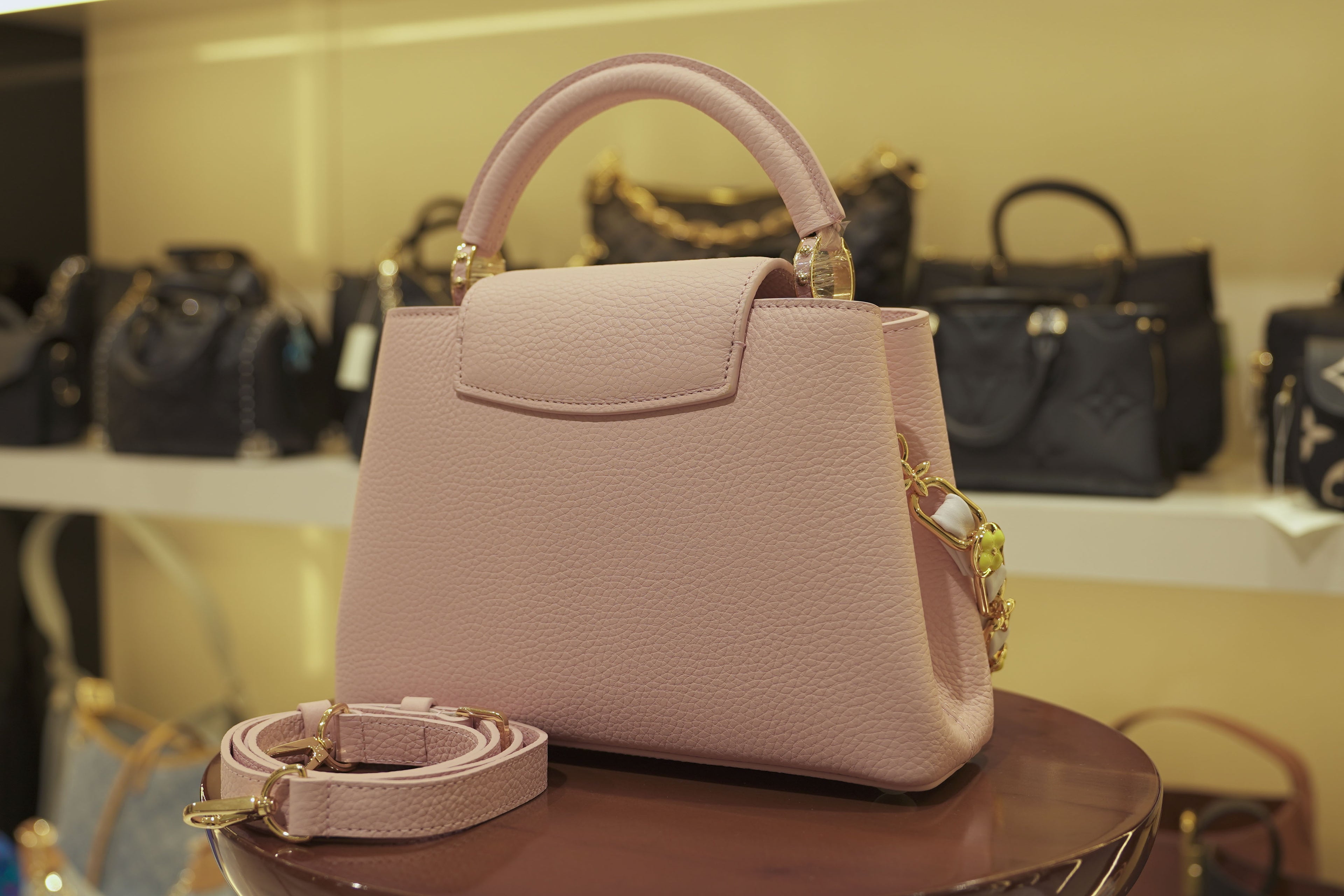 Louis Vuitton | Capucines – Leather – Pink – Gold Hardware