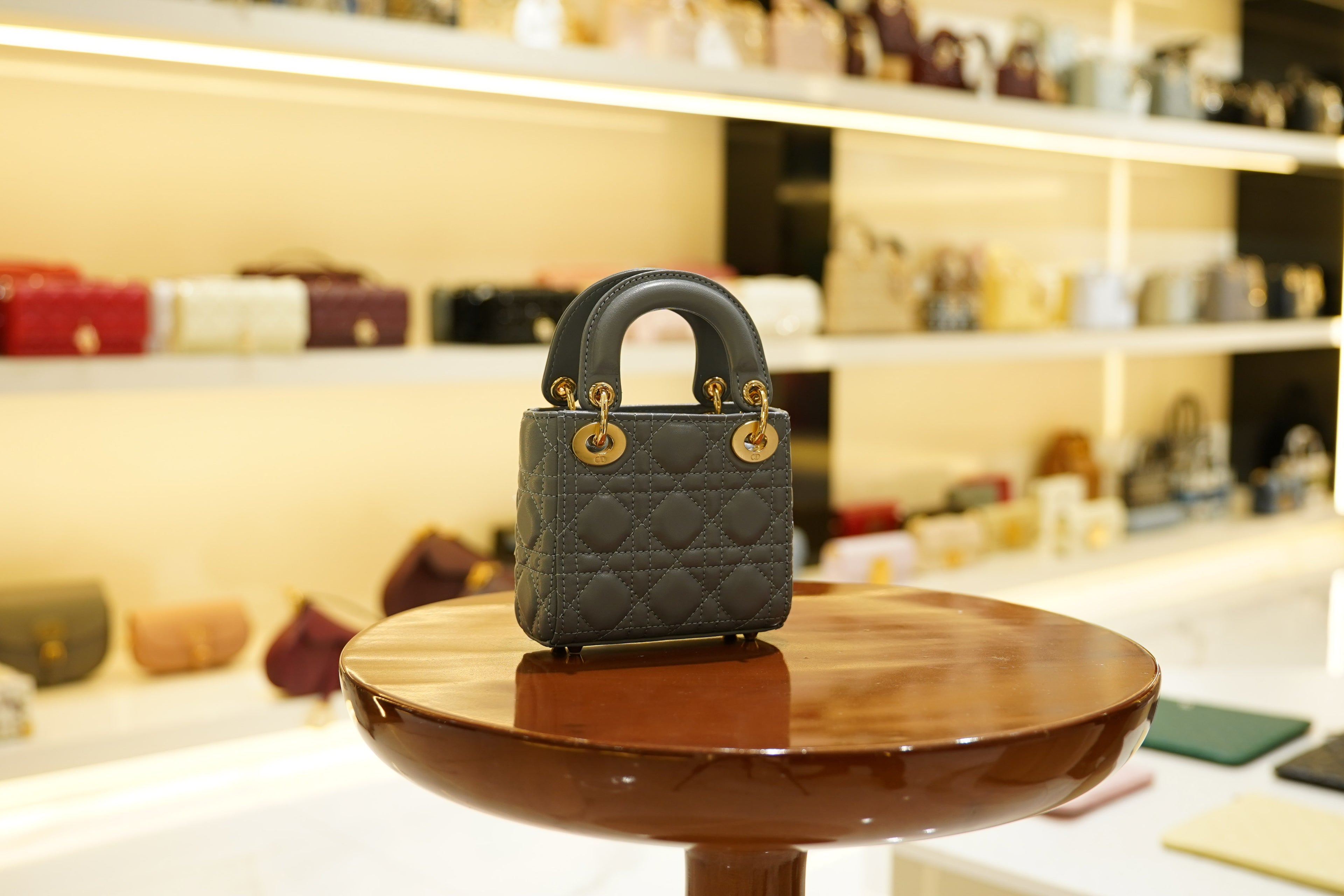 Dior | Lady Dior – Lambskin – Gray – Gold Hardware