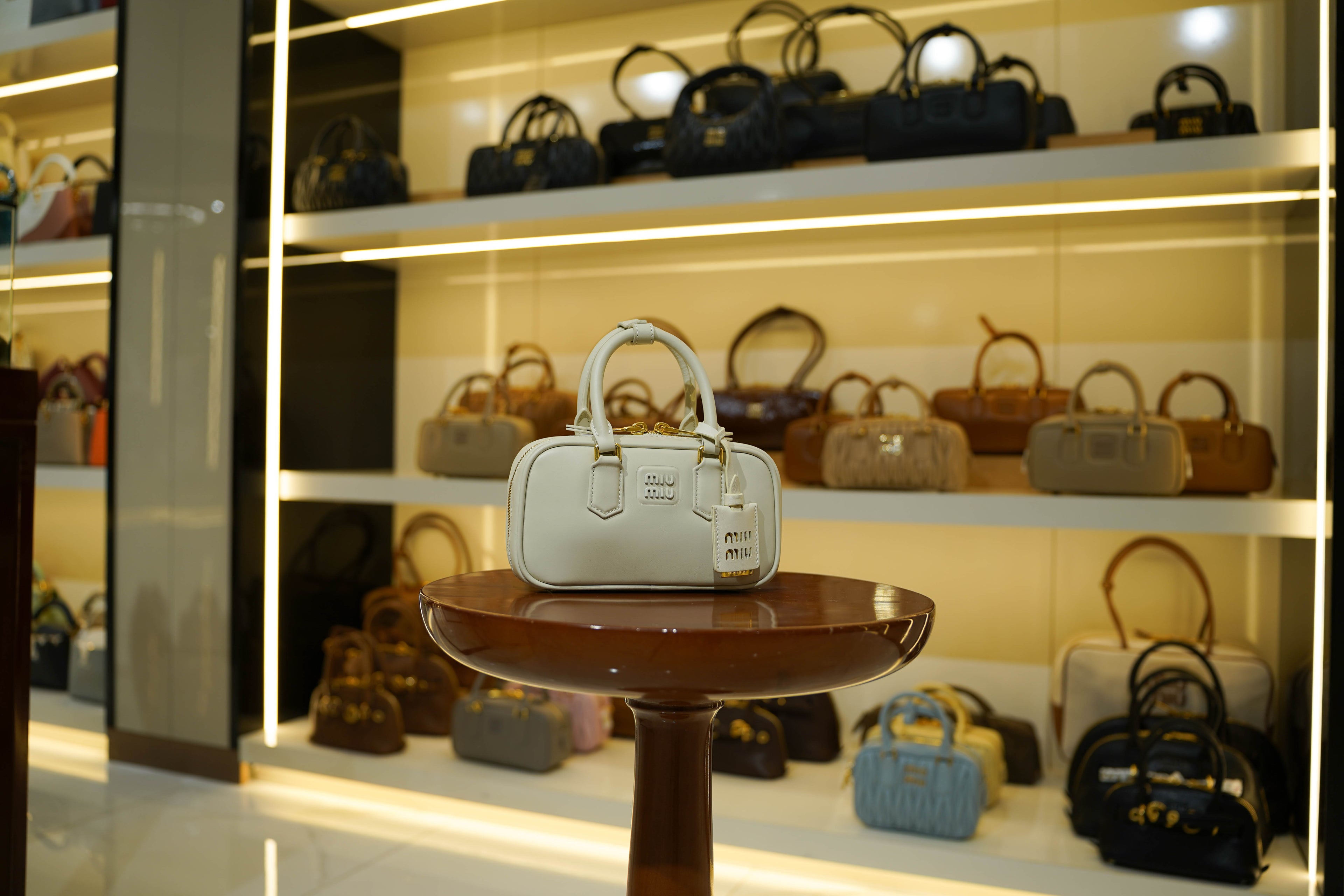 Miu Miu | Arcadie (Mini) – Leather – Ivory – Gold Hardware