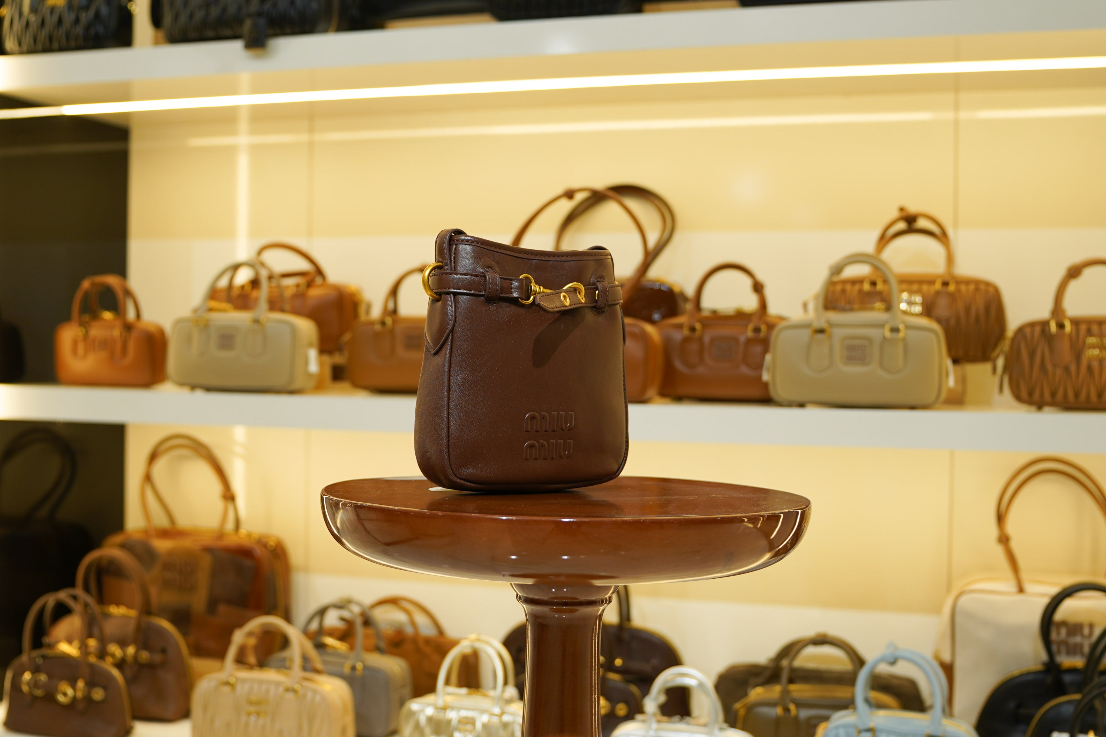 Miu Miu | Mini Bag (Mini) – Leather – Brown – Gold Hardware