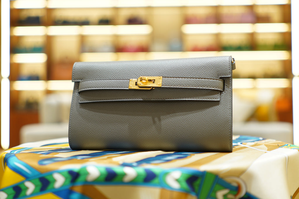 Hermes | Kelly To Go Wallet – Epsom – Grey – Gold Hardware