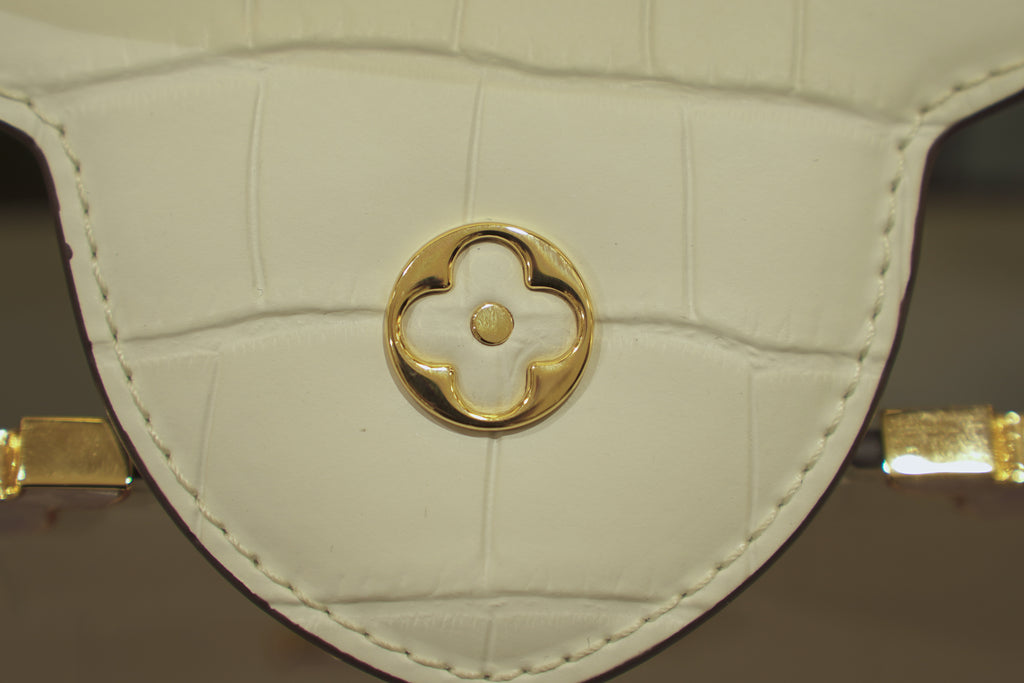 Louis Vuitton | Capucines – Crocodile Leather – White – Gold Hardware