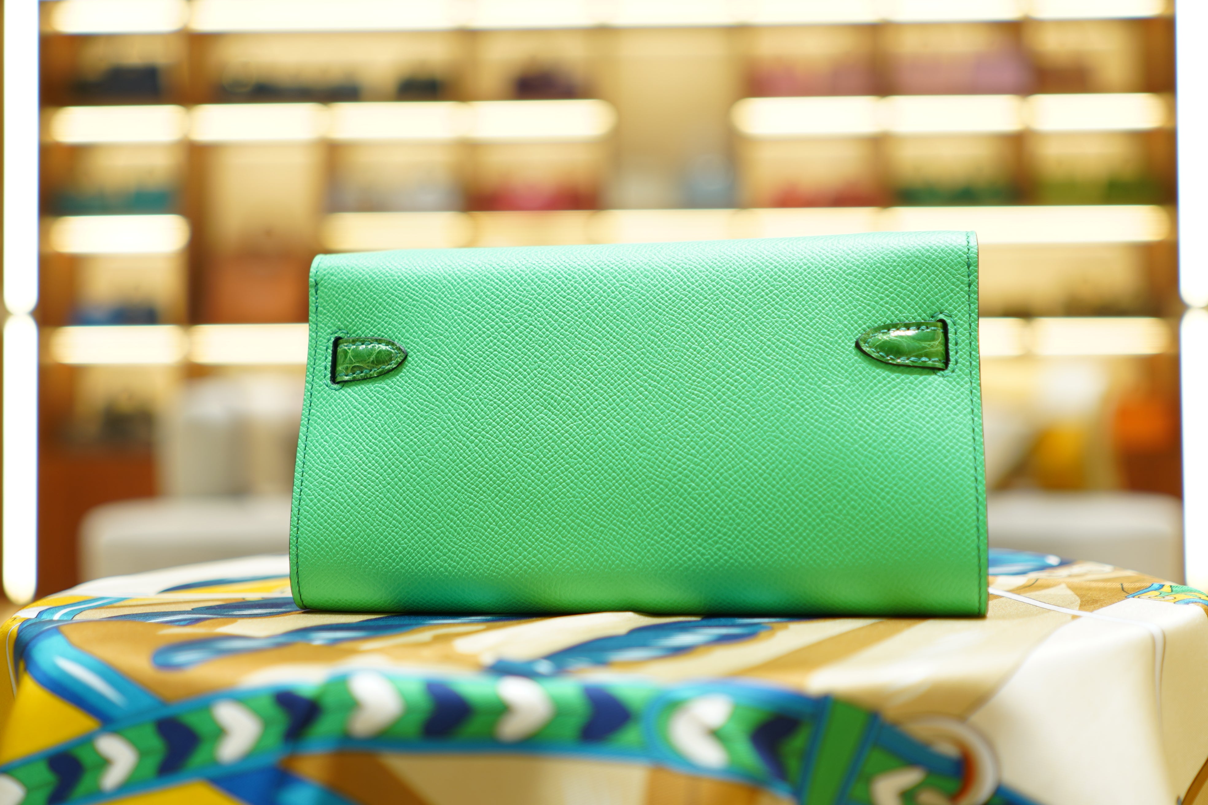 Hermes | Kelly To Go Wallet – Epsom Leather – Green – Gold