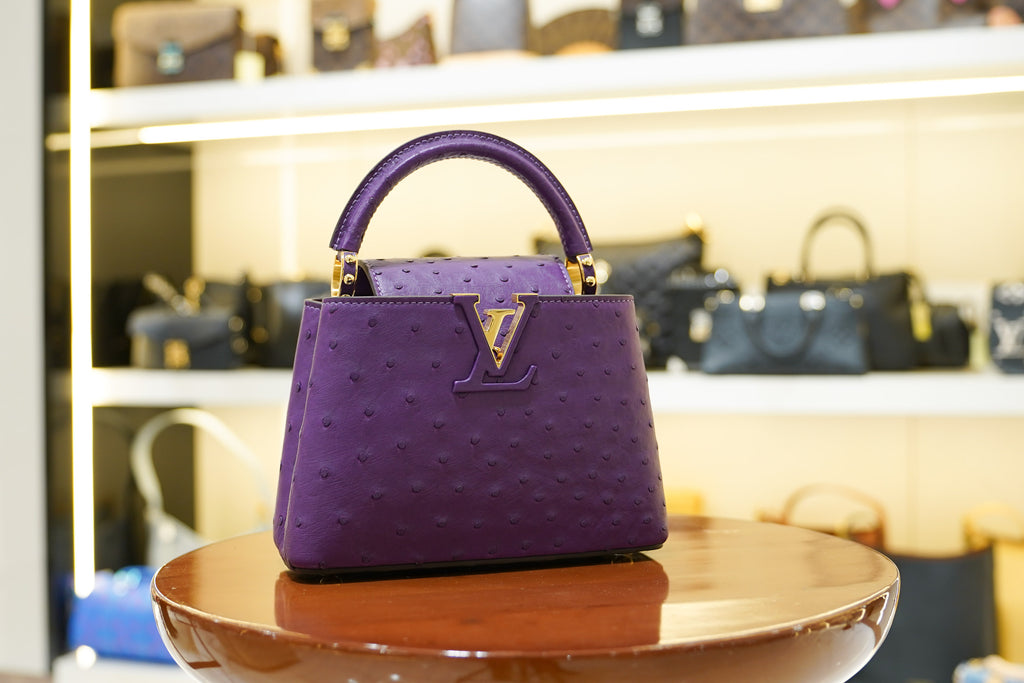 Louis Vuitton | Capucines Medium – Ostrich Leather – Purple – Gold Hardware