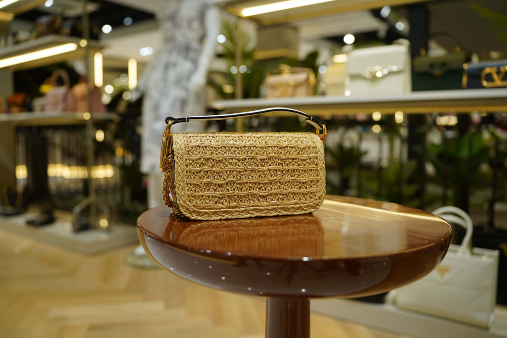 Valentino | Loco – Straw – Beige – Gold Hardware