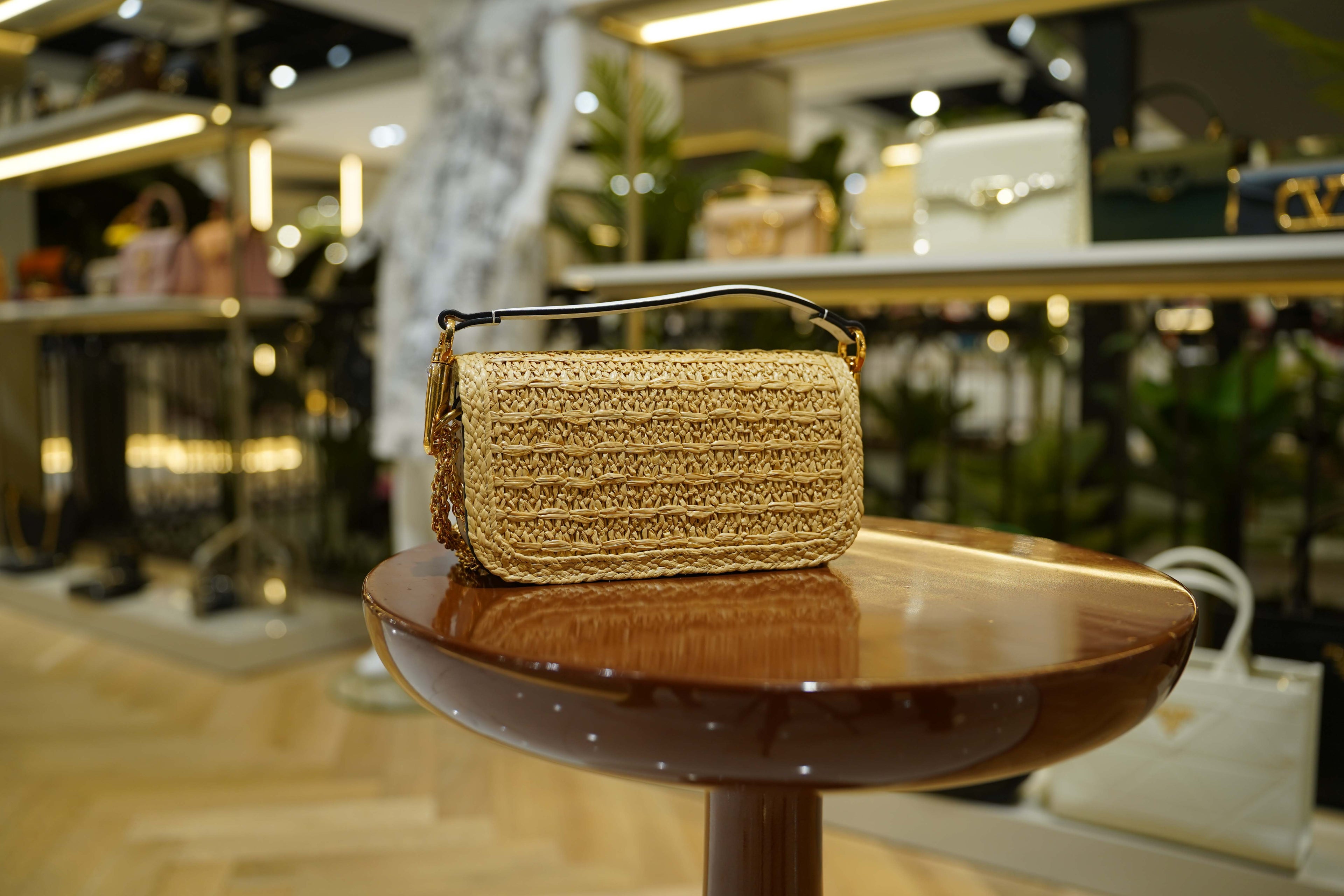 Valentino | Loco – Straw – Beige – Gold Hardware