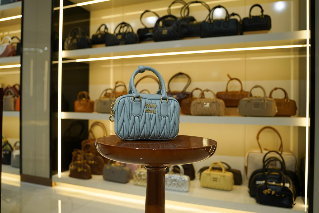 Miu Miu | Arcadie – Leather – Light Blue – Gold Hardware