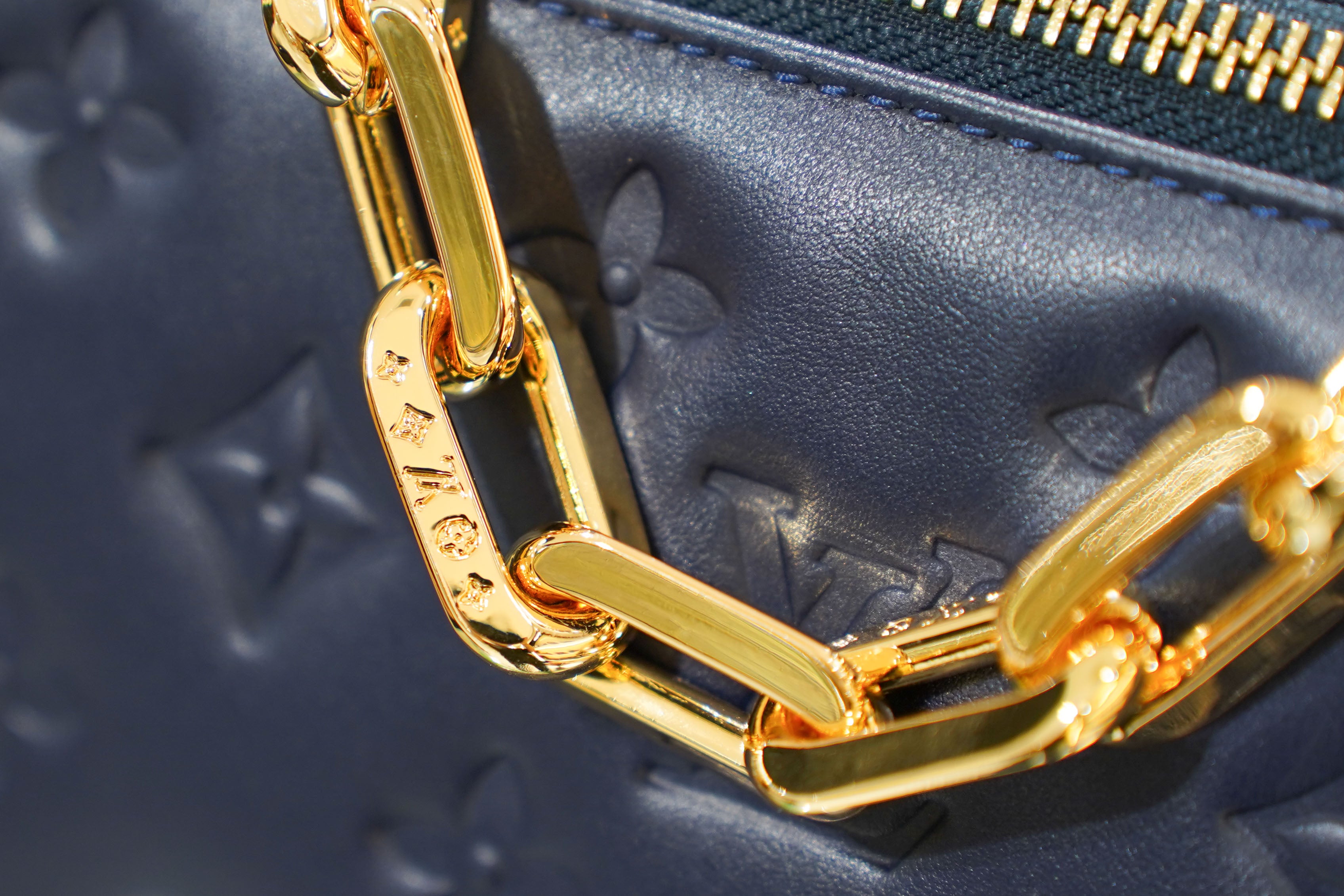 Louis Vuitton | Coussin Medium – Leather – Navy – Gold Hardware