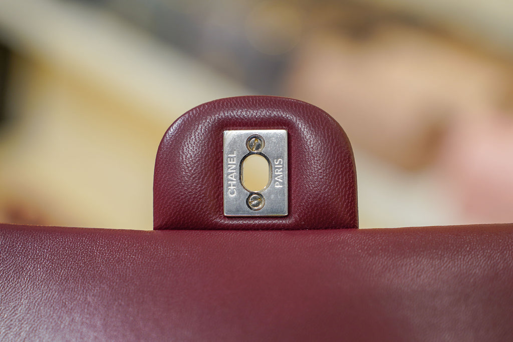 Chanel | Classic Flap Bag – Medium – Lambskin – Burgundy – Silver Hardware
