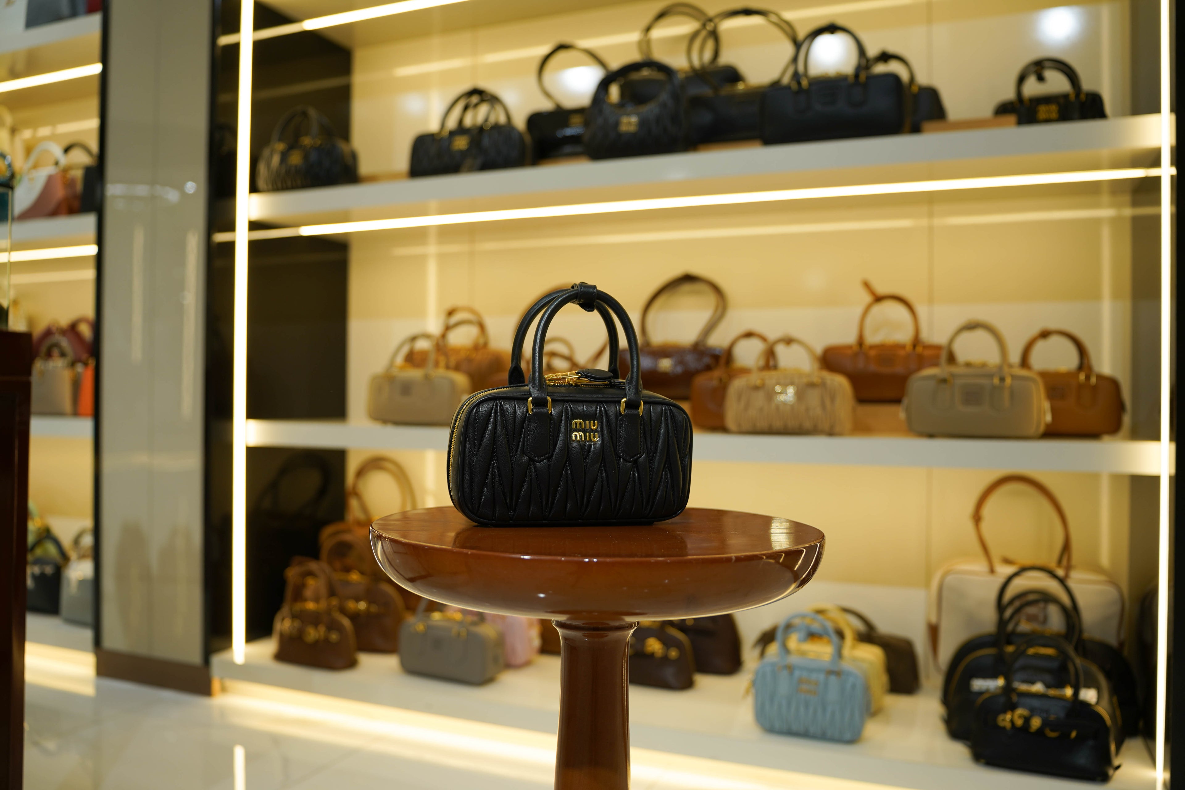 Miu Miu | Arcadie (Mini) – Matelassé – Black – Gold Hardware
