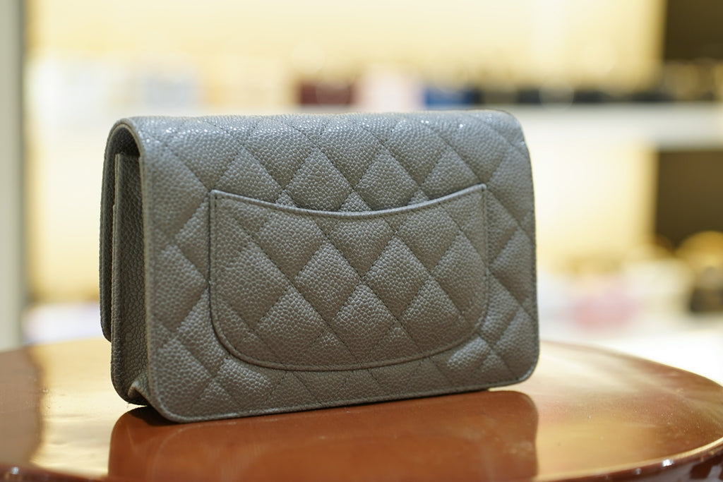 Chanel | Wallet on Chain – Caviar – Grey – Gold Hardware