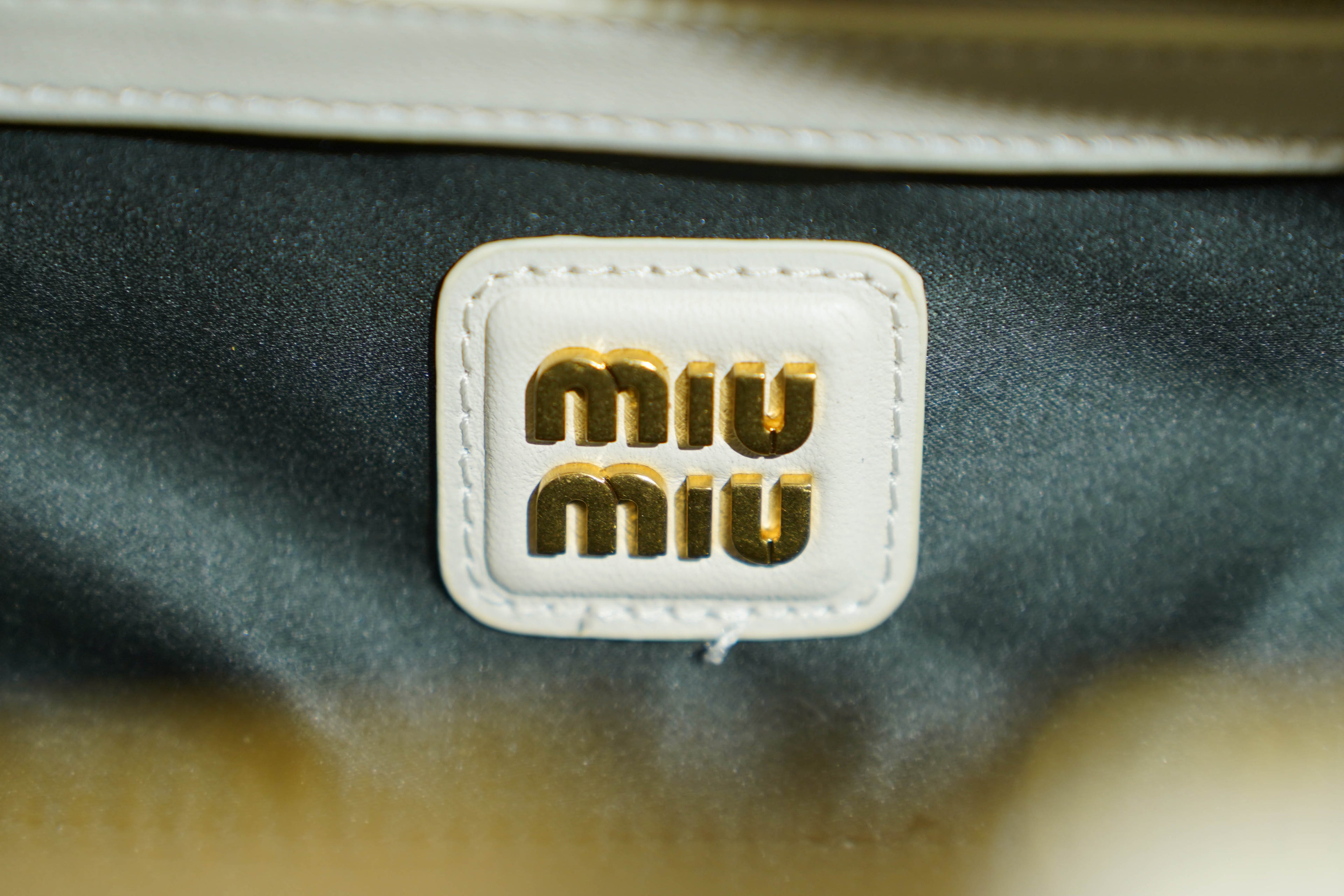 Miu Miu | Arcadie (Large) – Matelassé – Ivory – Gold Hardware