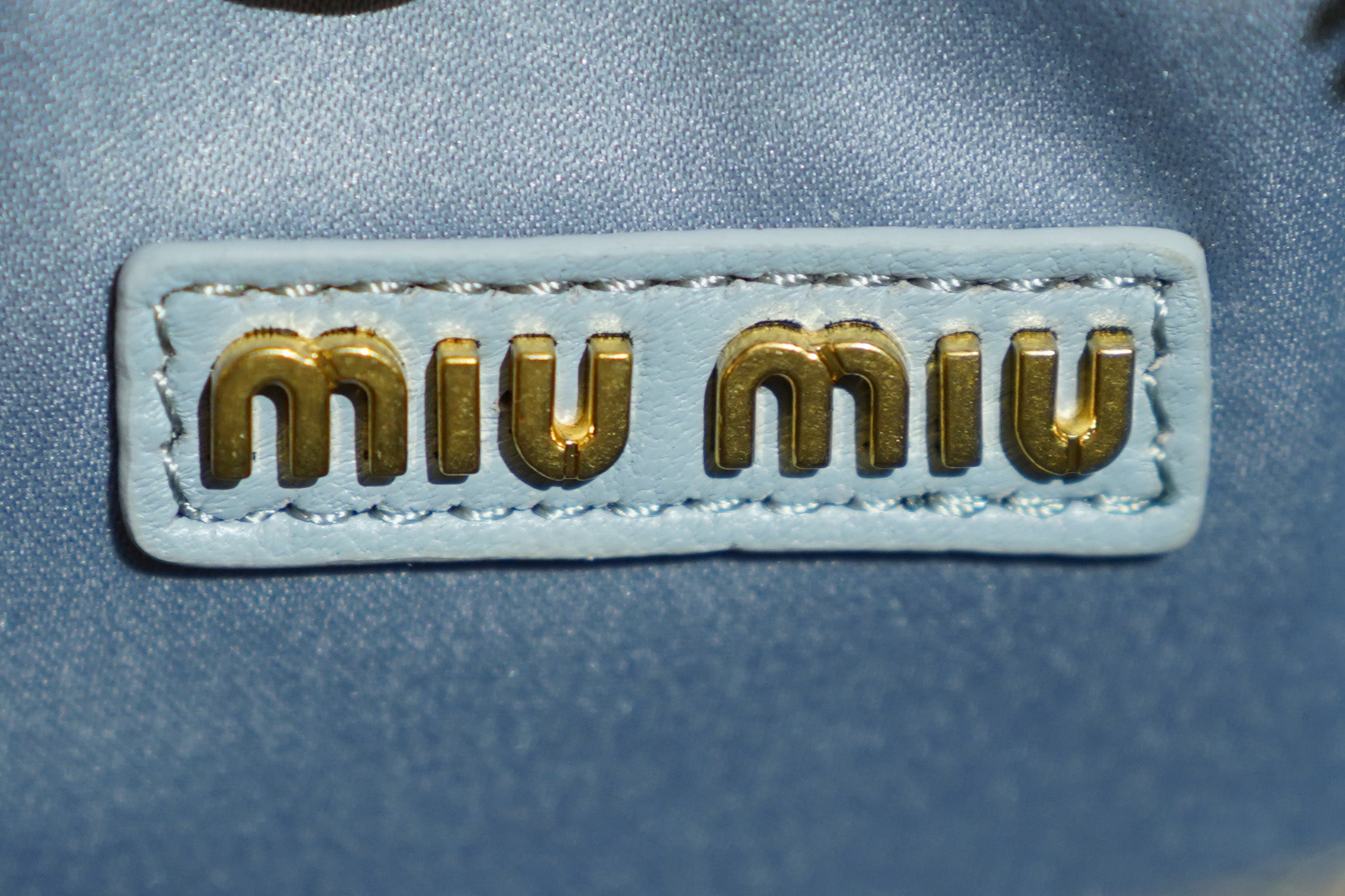 Miu Miu | Arcadie – Leather – Light Blue – Gold Hardware