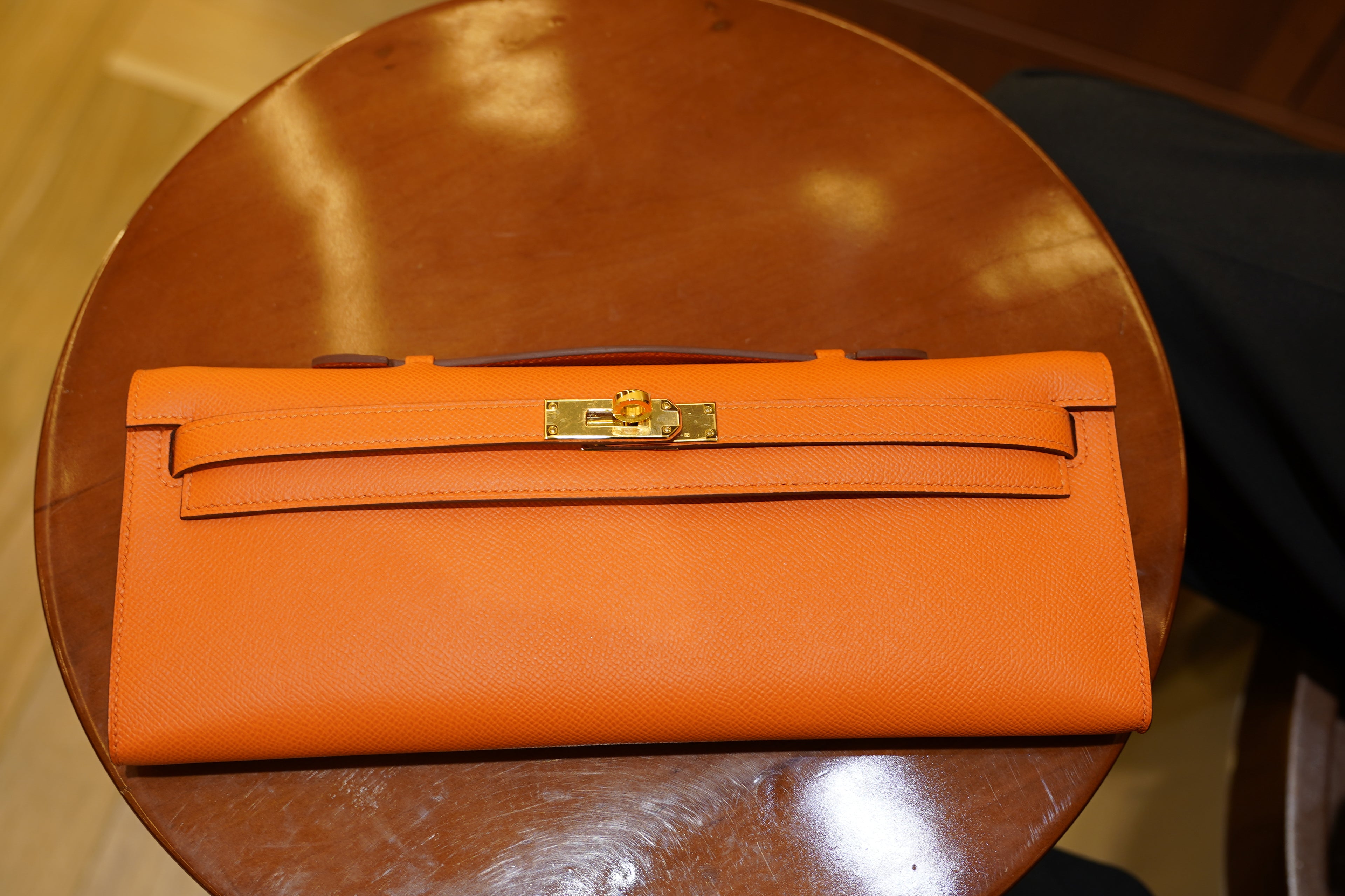 Hermes | Kelly Cut – Epsom – Orange – Gold Hardware