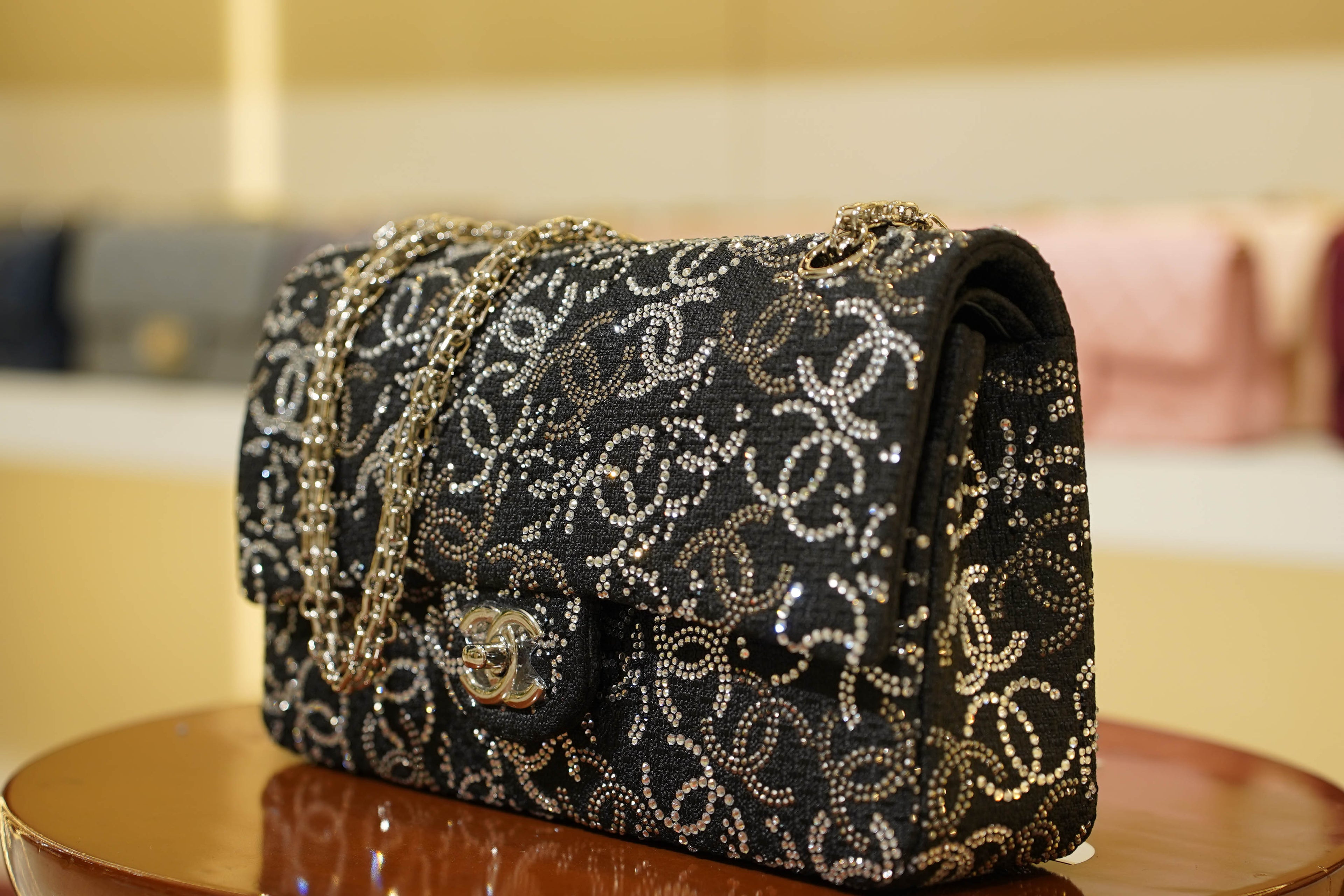 Chanel | Classic Flap Bag – Medium – Fabric – Black – Silver Hardware