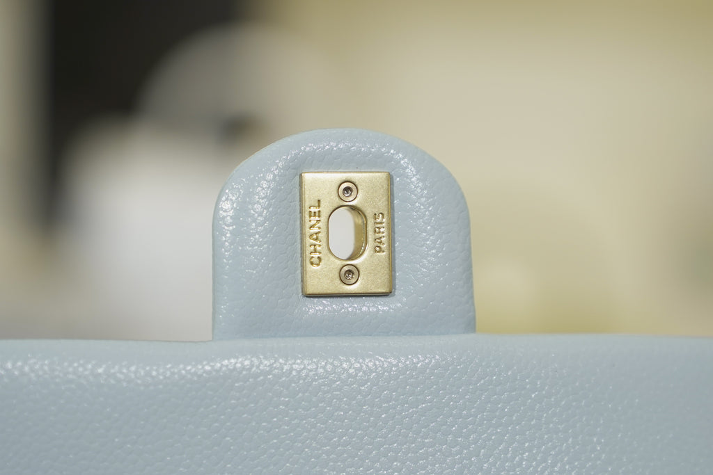 Chanel | Classic Flap Bag – Leather – Light Blue – Gold Hardware