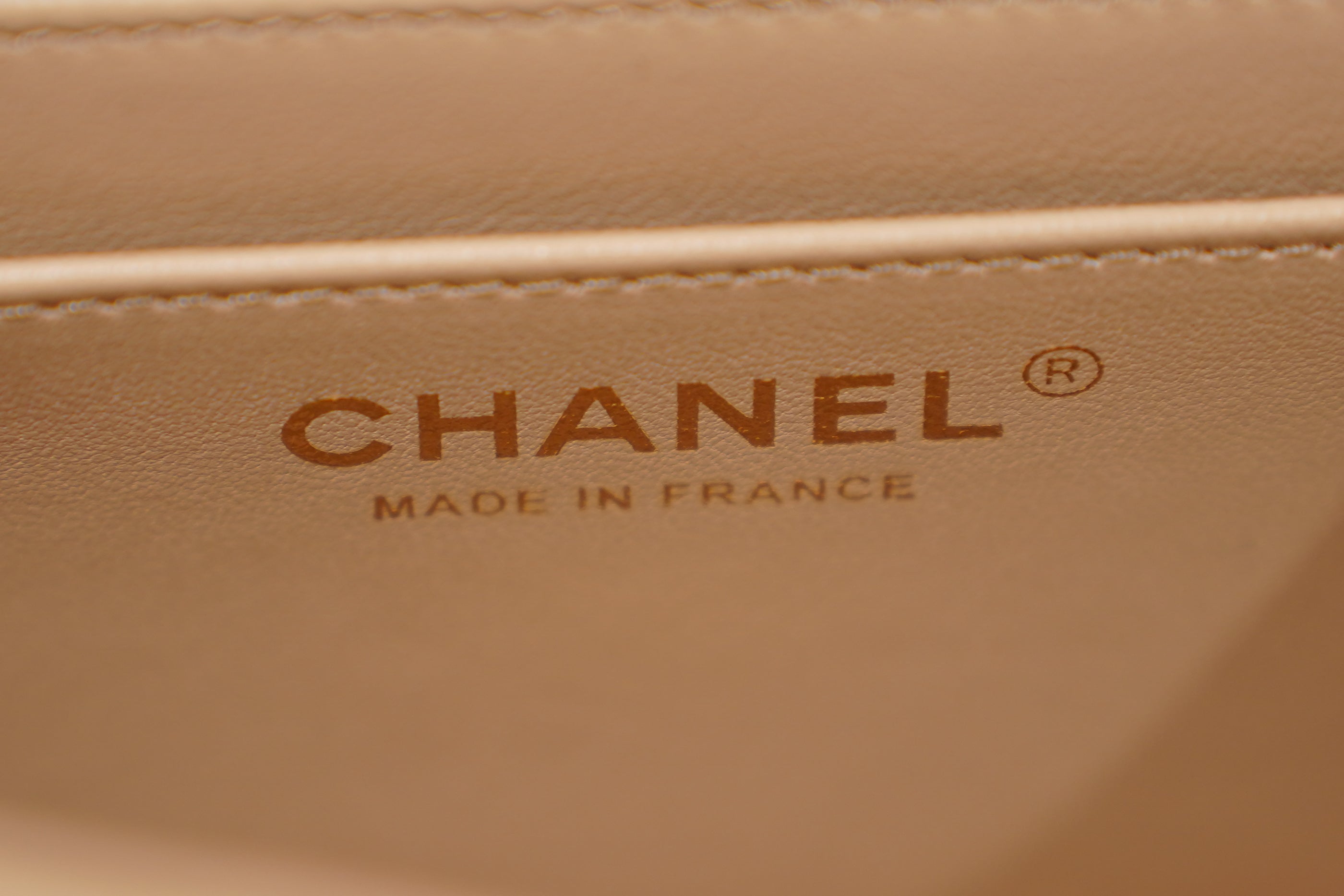 Chanel | Square Mini Flap Bag – Lambskin – Beige – Gold Hardware