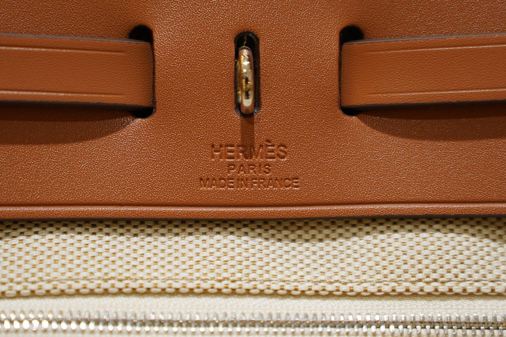 Hermes | Herbag Large – Canvas – Cream – Gold Hardware