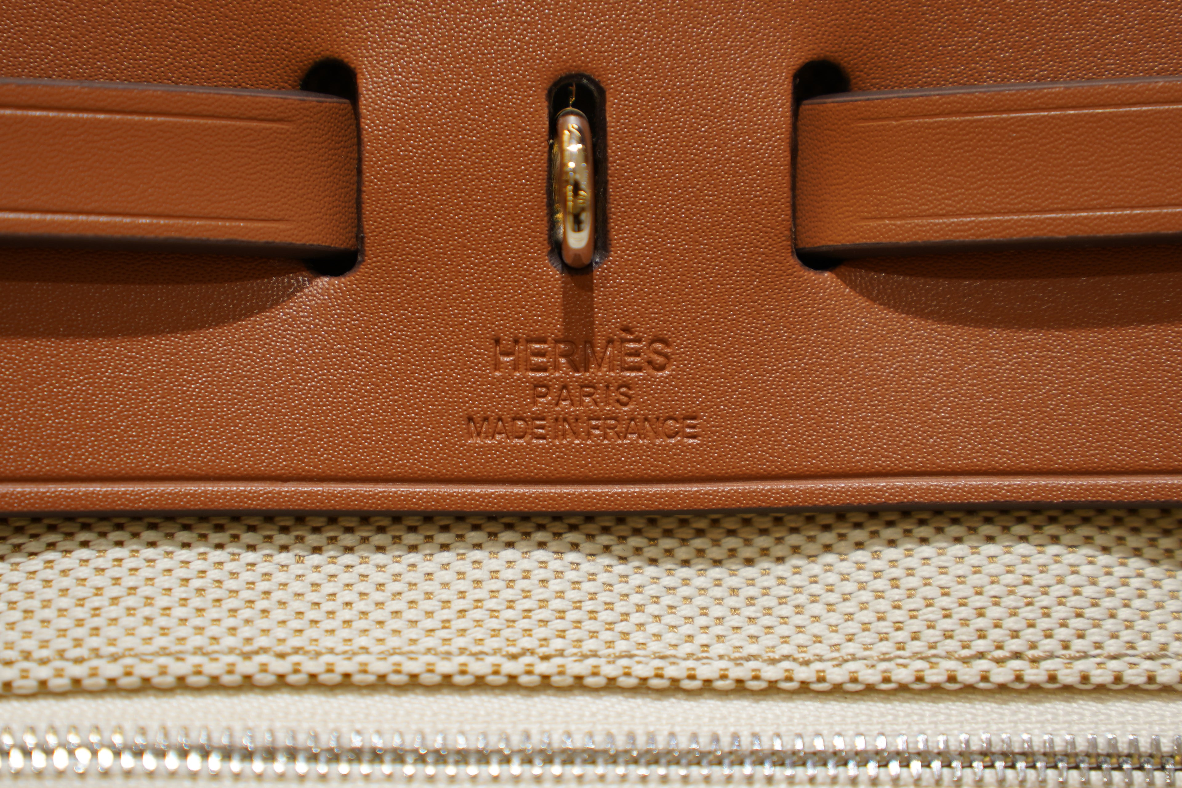 Hermes | Herbag Large – Canvas – Cream – Gold Hardware