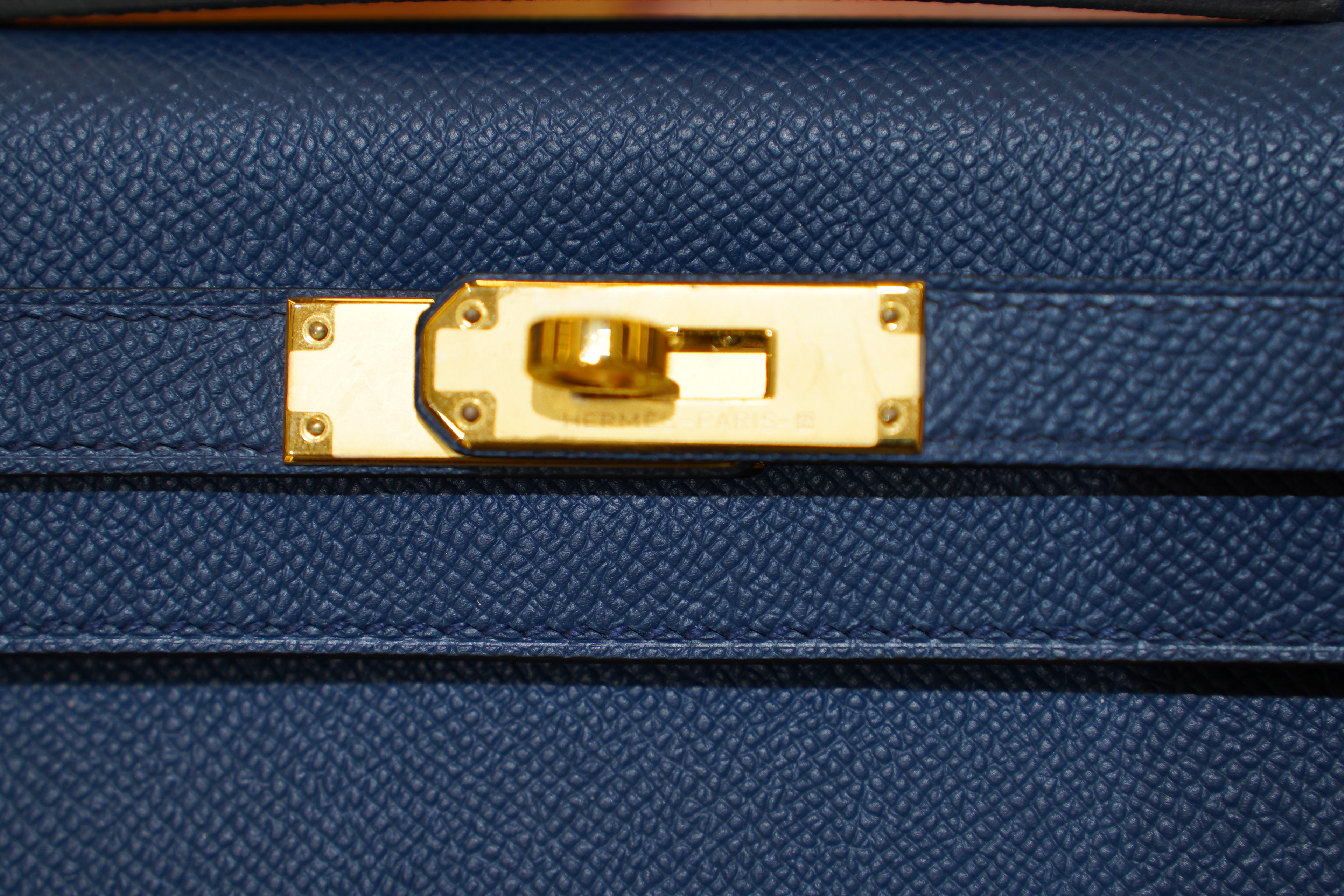 Hermes | Kelly Cut – Epsom – Blue – Gold Hardware