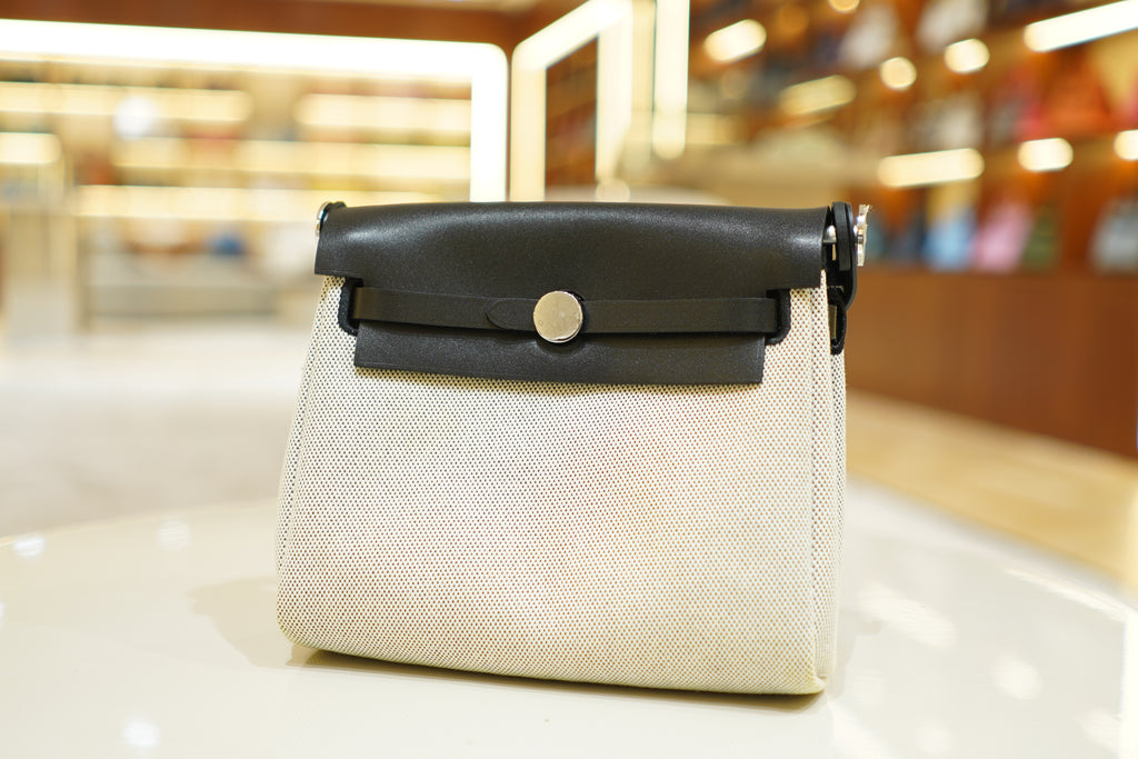 Hermes | Herbag Mini – Canvas – Beige – Silver Hardware