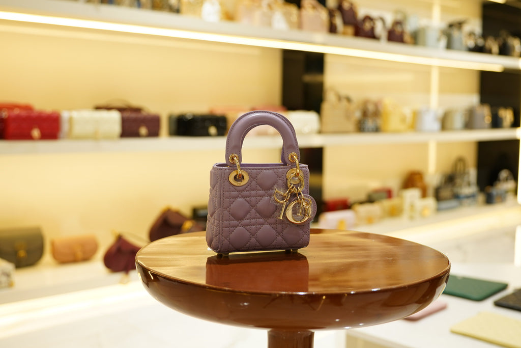 Dior | Lady Dior (Mini) – Lambskin – Lilac – Gold Hardware