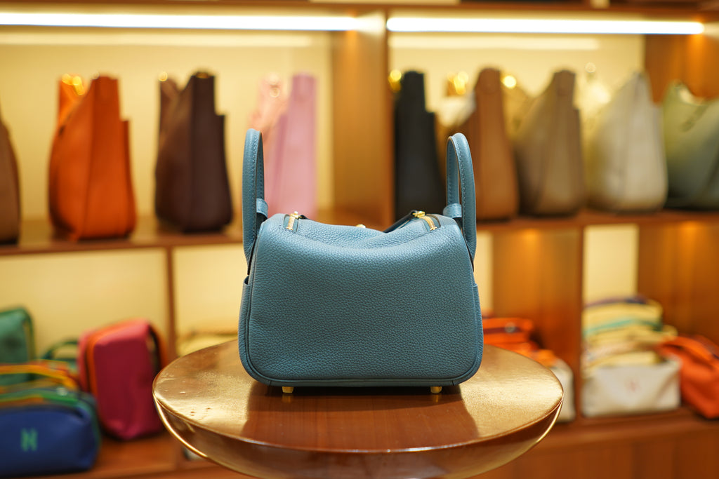 Hermes | Lindy Mini – Togo – Blue – Gold Hardware