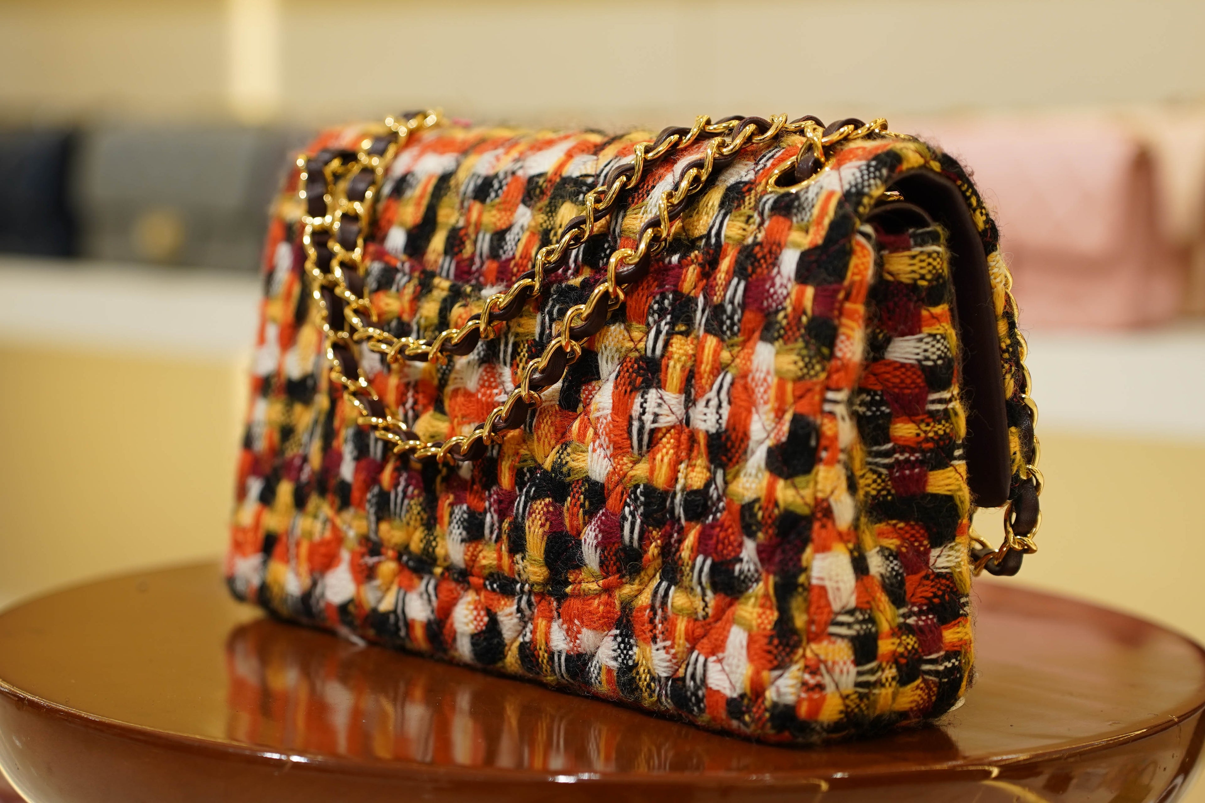 Chanel | Classic Flap Bag – Medium – Tweed – Multicolor – Gold-tone Hardware