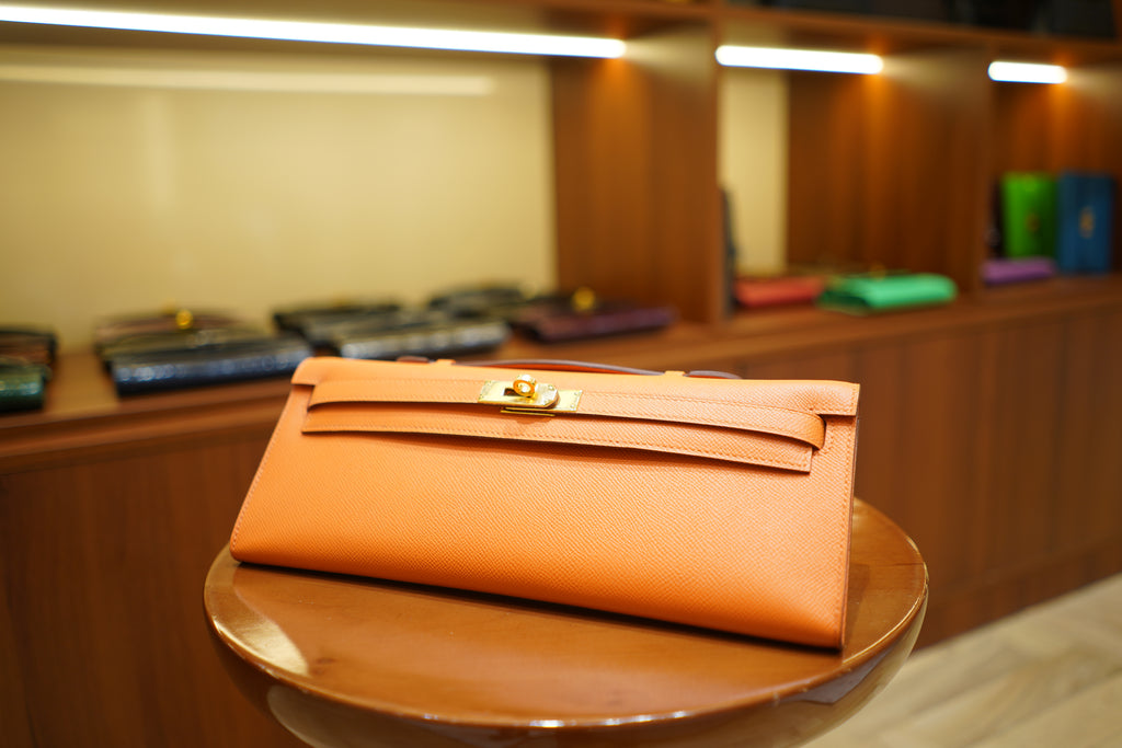 Hermes | Kelly Cut – Epsom – Orange – Gold Hardware