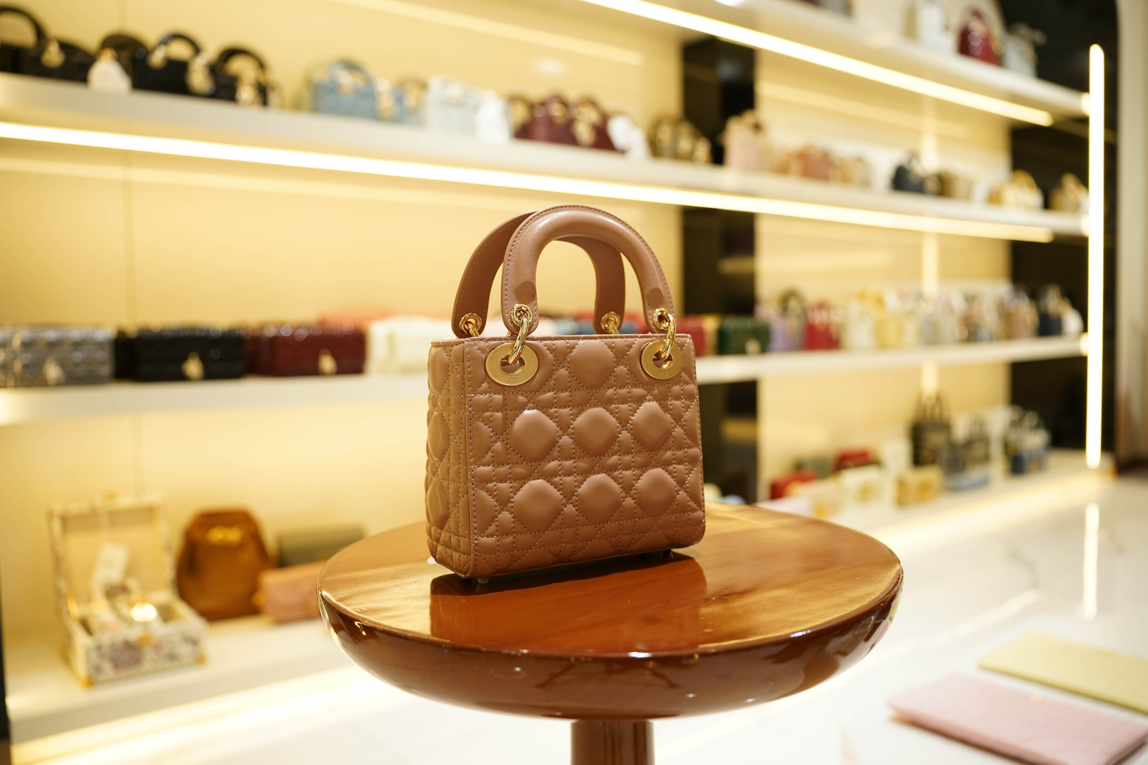 Dior | Lady Dior (Small) – Lambskin – Beige – Gold Hardware