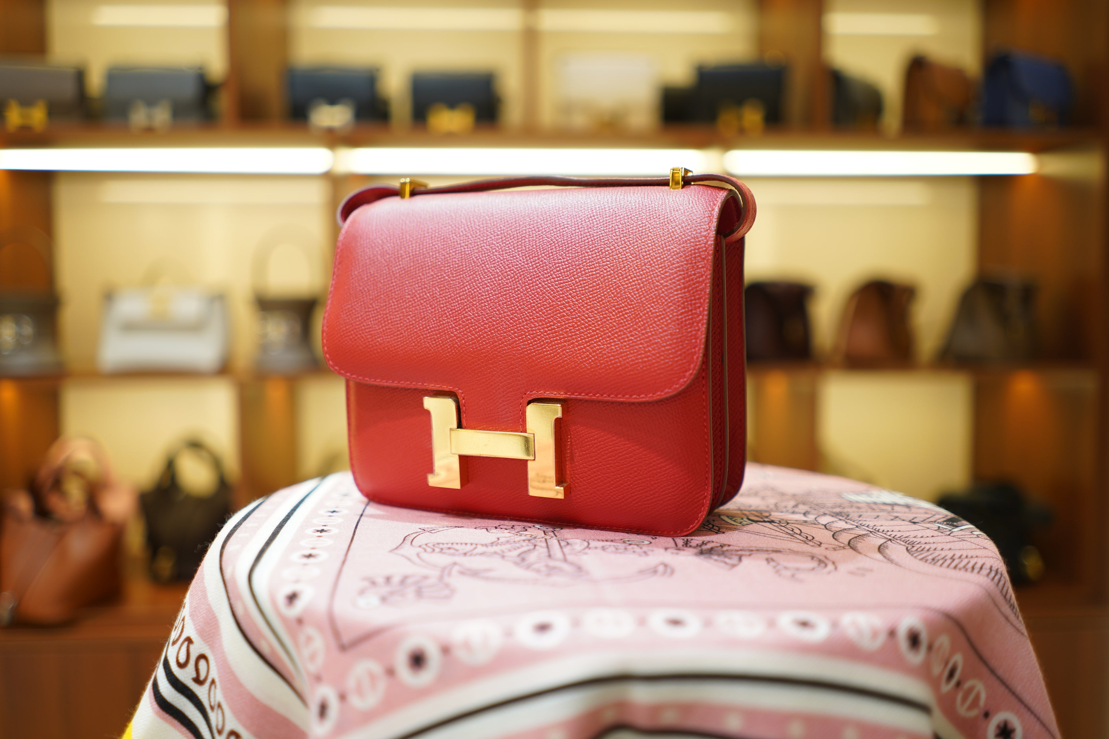 Hermes | Constance – Epsom – Red – Gold Hardware
