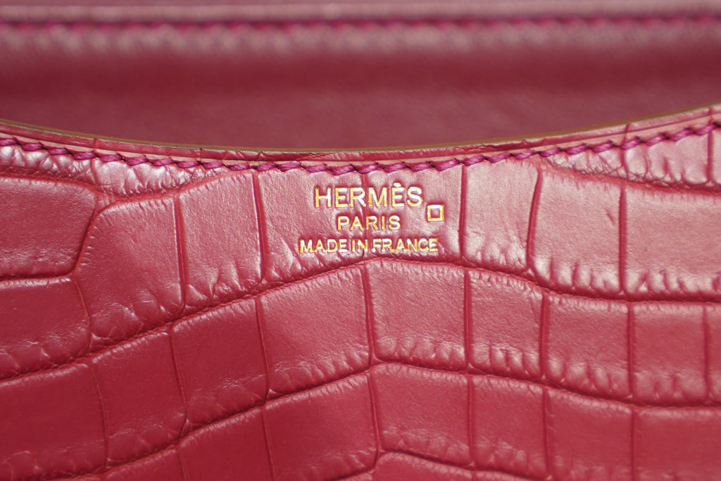 Hermes | Constance – Crocodile Leather – Burgundy – Gold Hardware