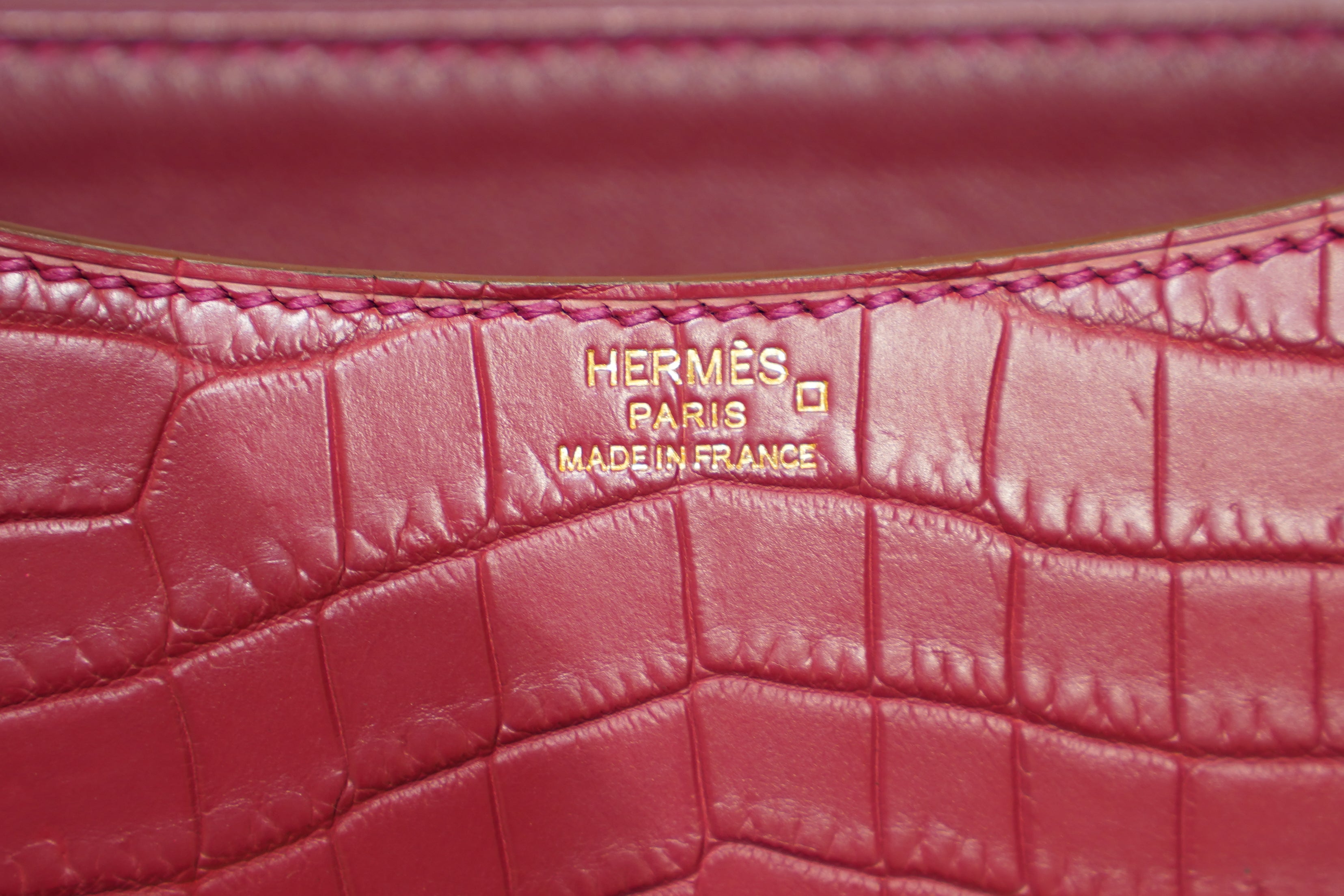 Hermes | Constance – Crocodile Leather – Burgundy – Gold Hardware