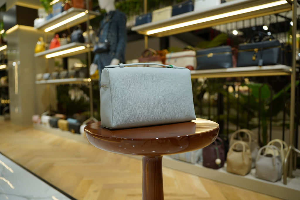 Loro Piana | Extra Bag L27 – Leather – Light Blue – Silver Hardware