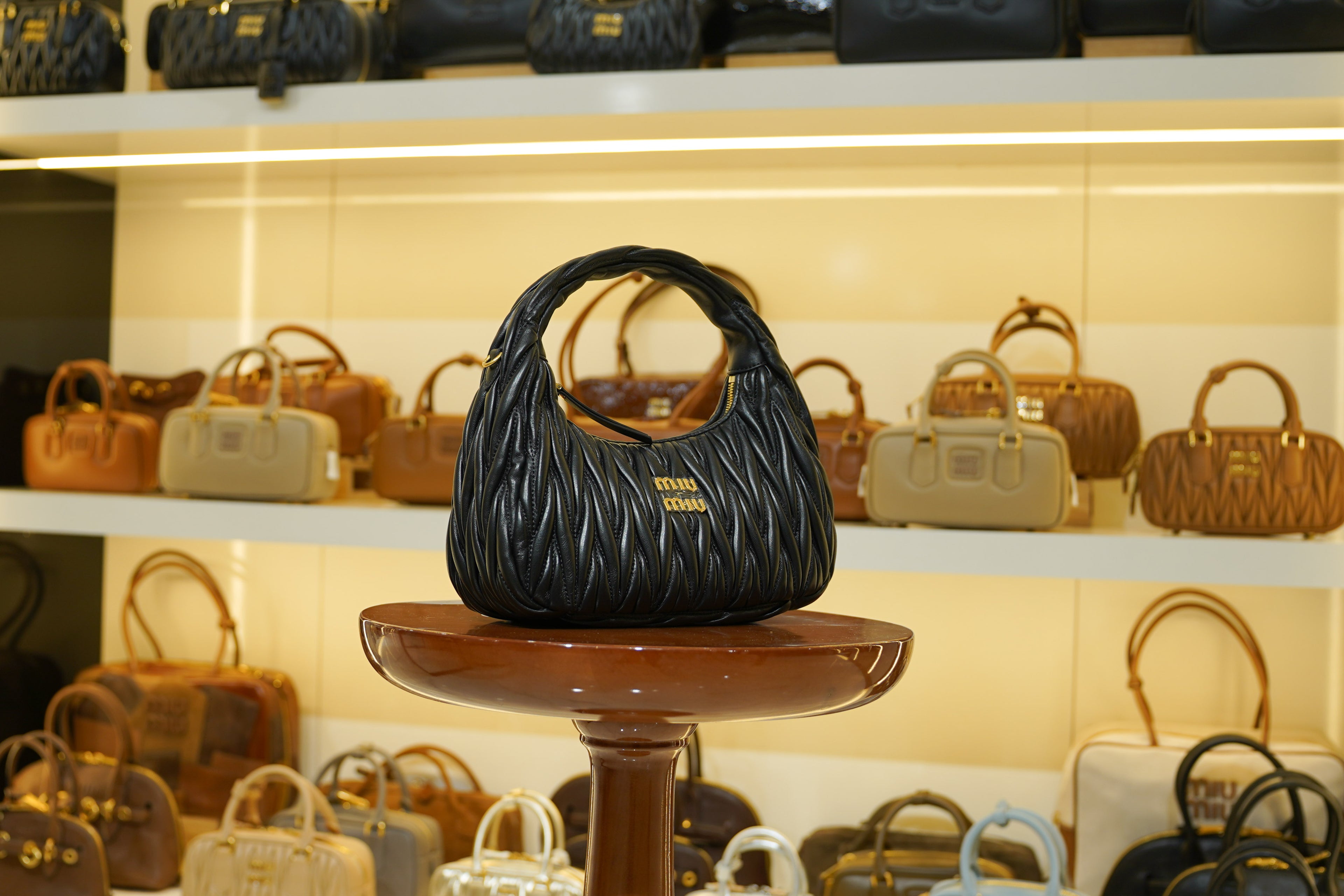 Miu Miu | Wander-Matelasse – Nappa Leather – Black – Gold Hardware