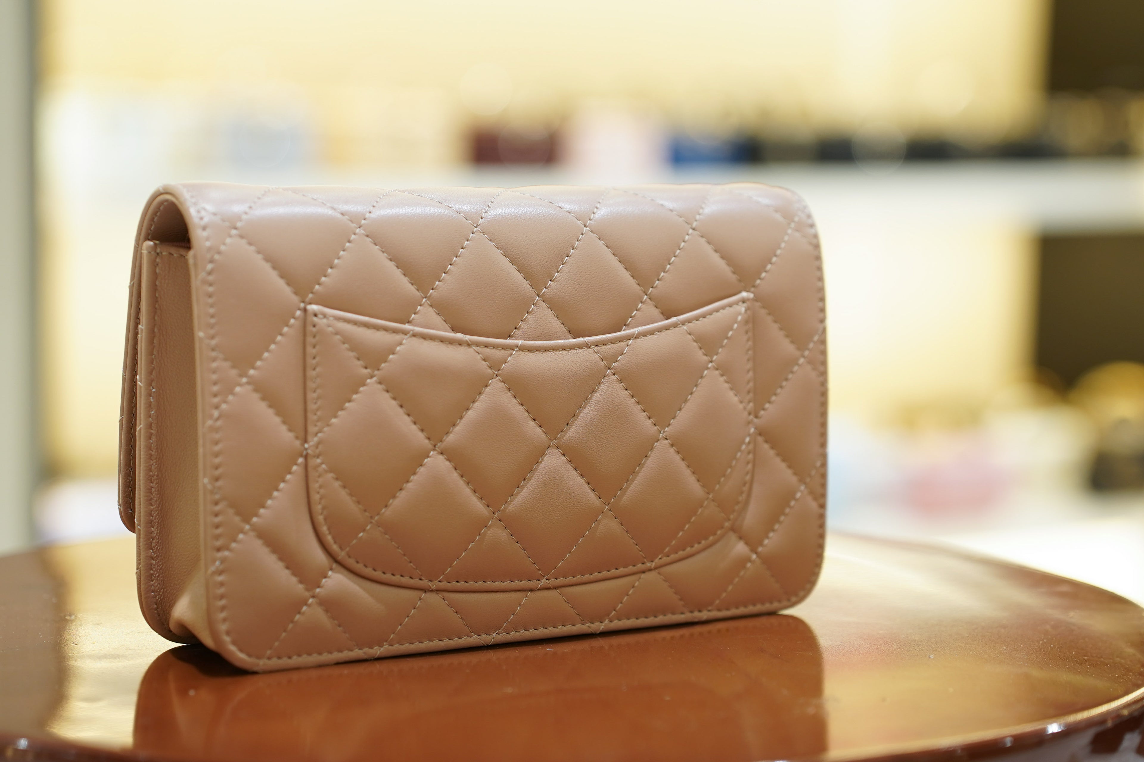 Chanel | Wallet on Chain – Lambskin – Beige – Gold Hardware