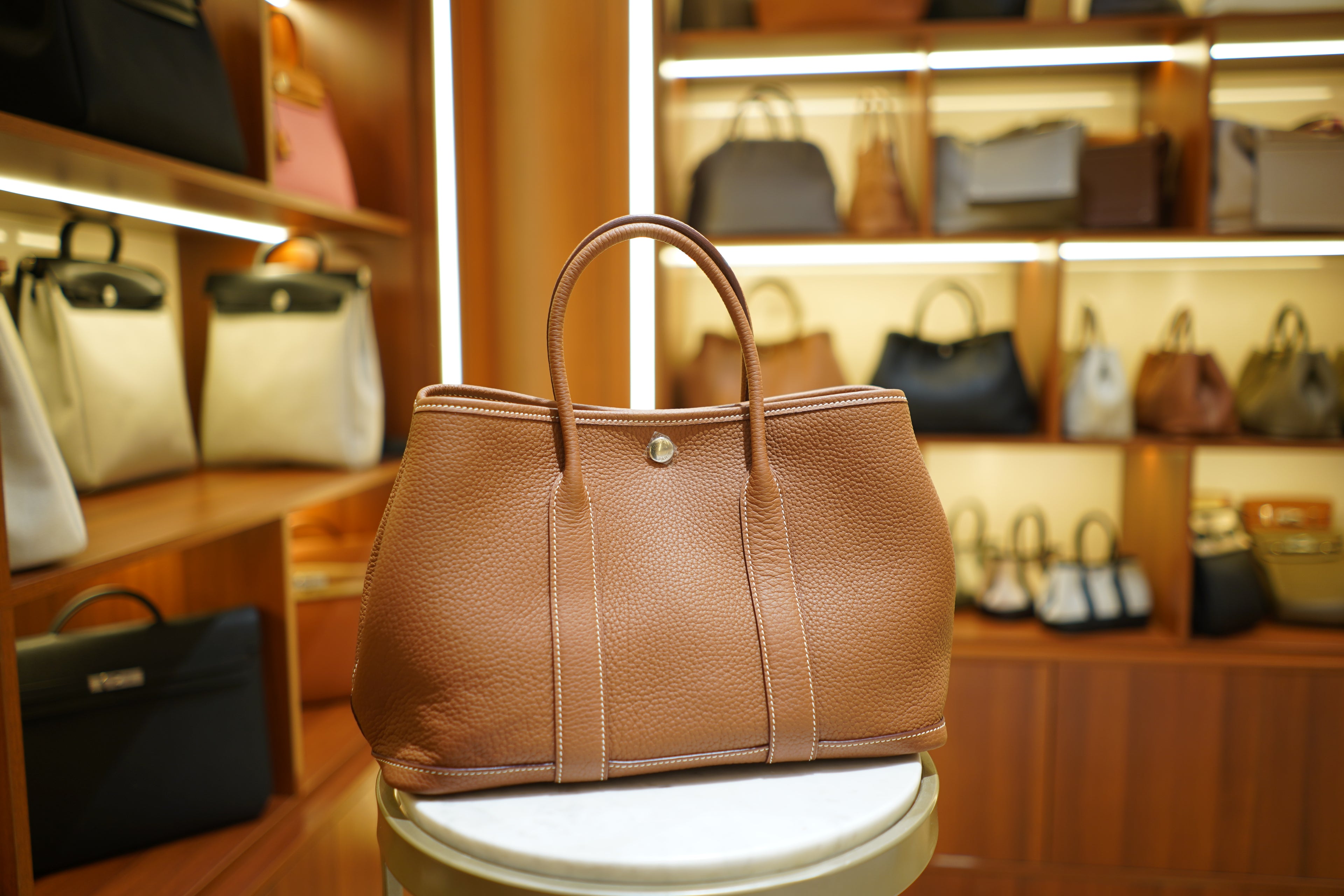 Hermes | Garden Party – Togo – Brown – Gold Hardware