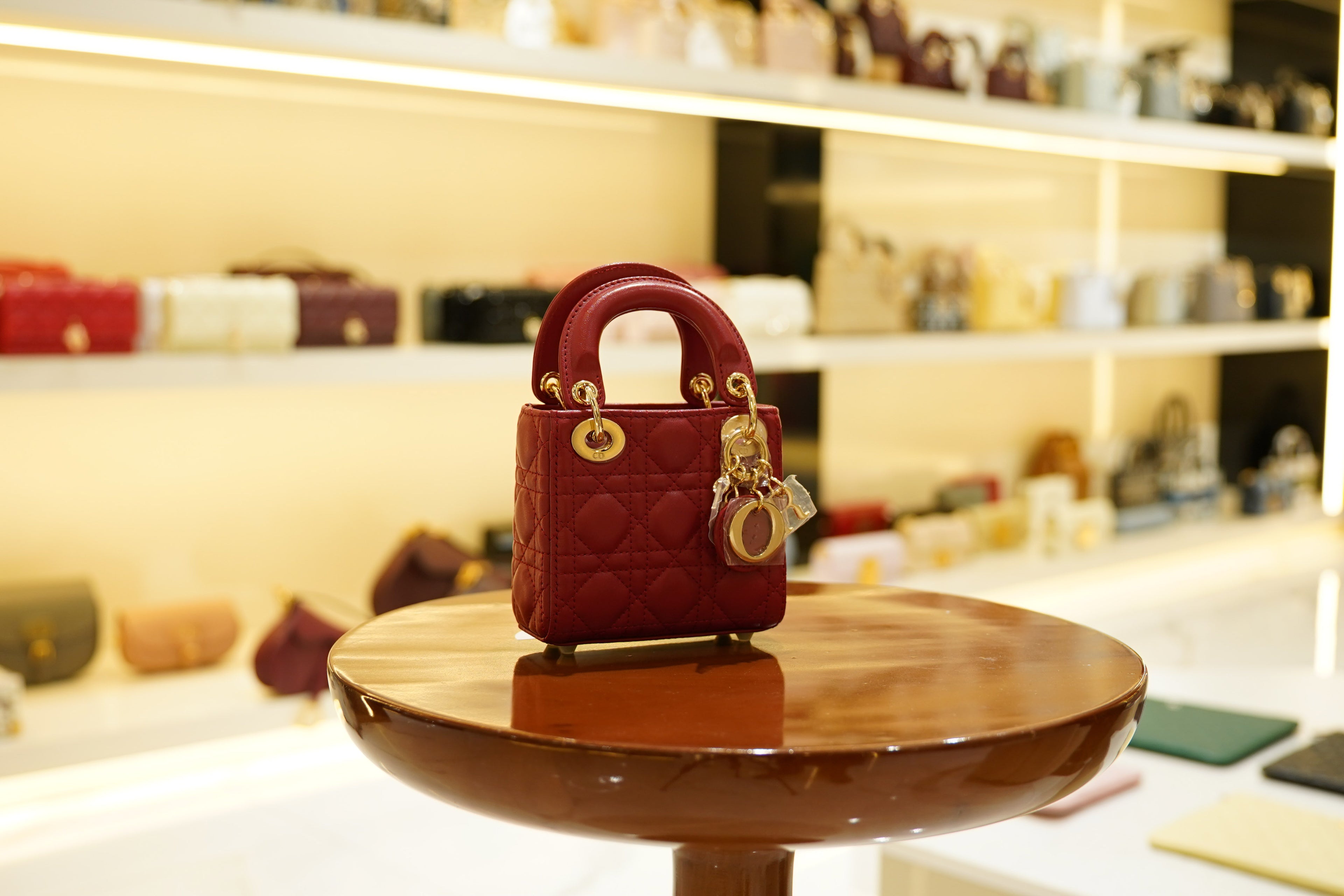 Dior | Lady Dior (Mini) – Lambskin – Red – Gold Hardware