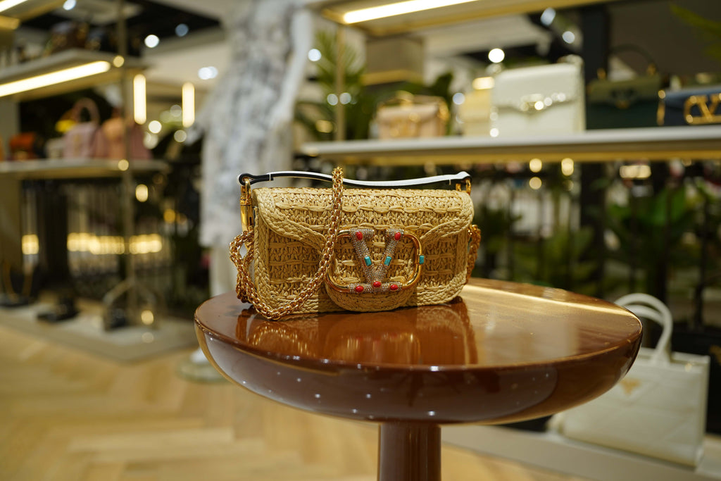 Valentino | Loco – Straw – Beige – Gold Hardware