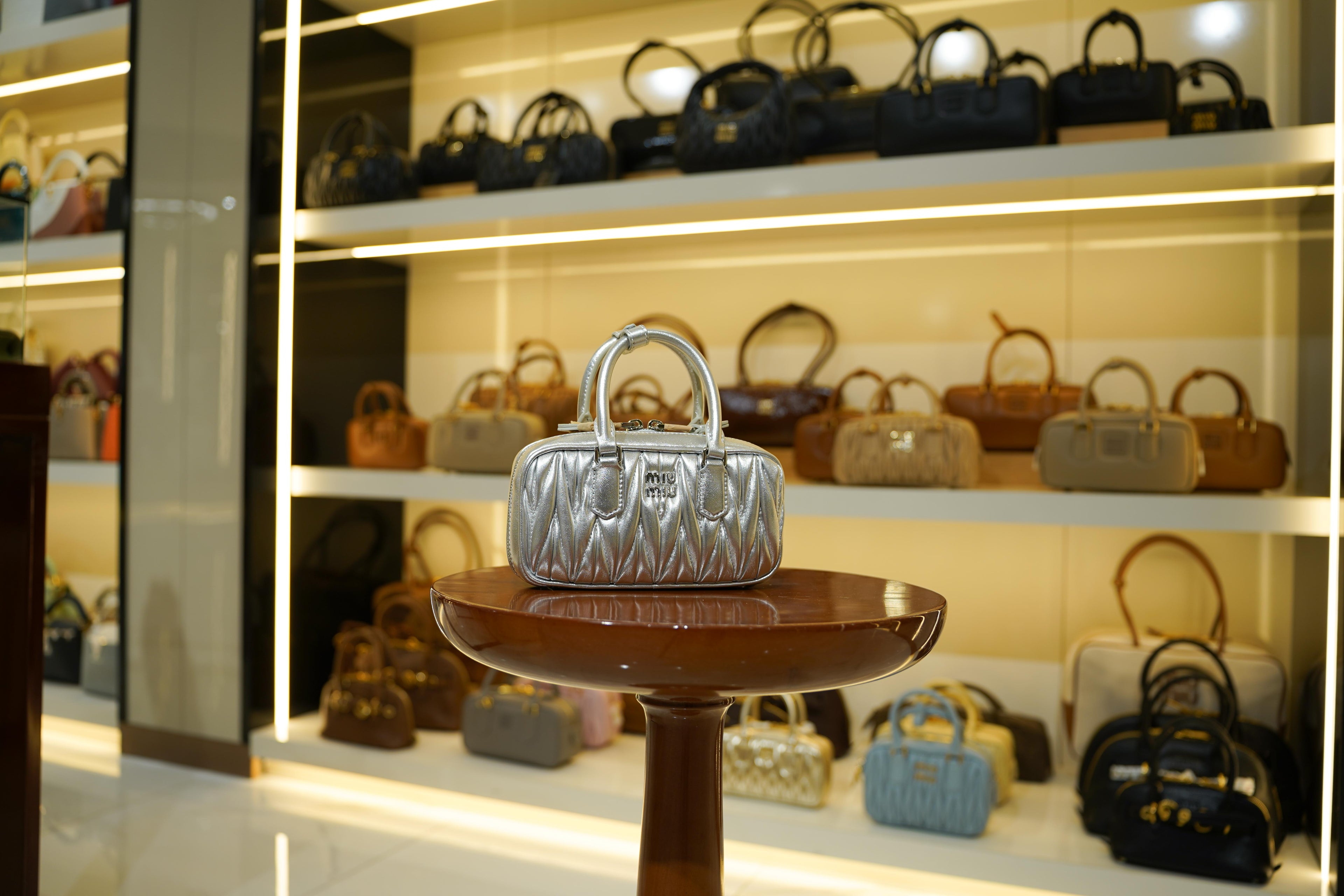Miu Miu | Arcadie (Mini) – Nappa Leather – Silver – Silver Hardware