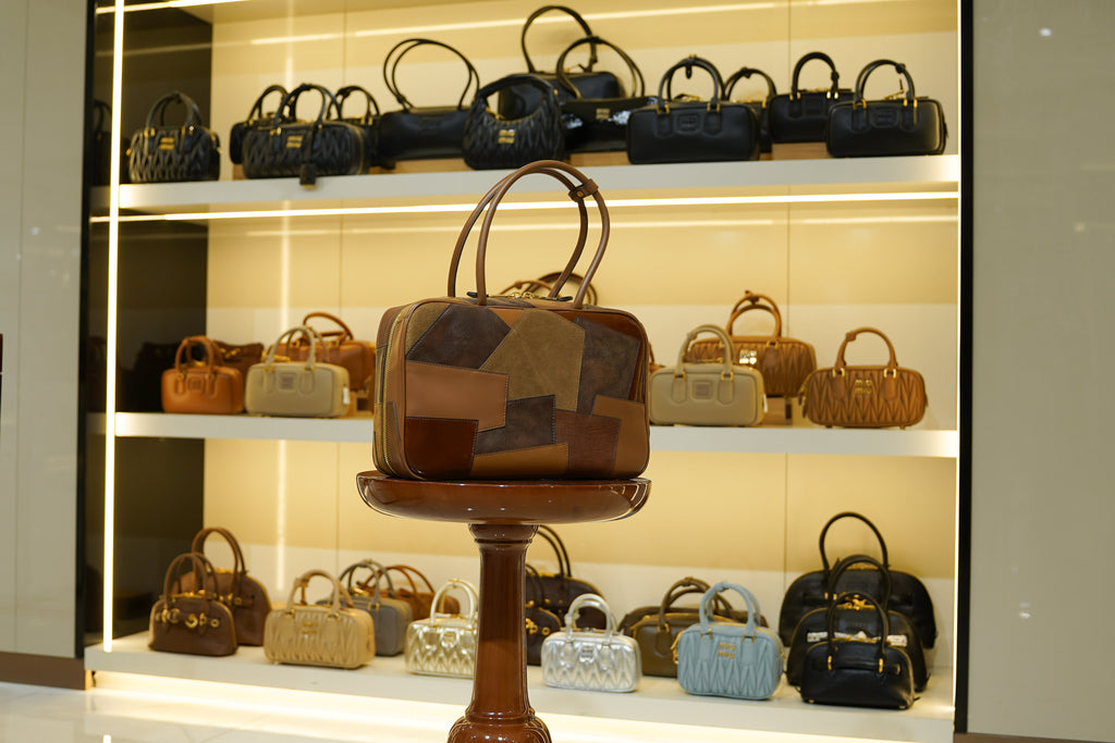 Miu Miu | Madras Bag (Medium) – Leather – Brown – Gold Hardware
