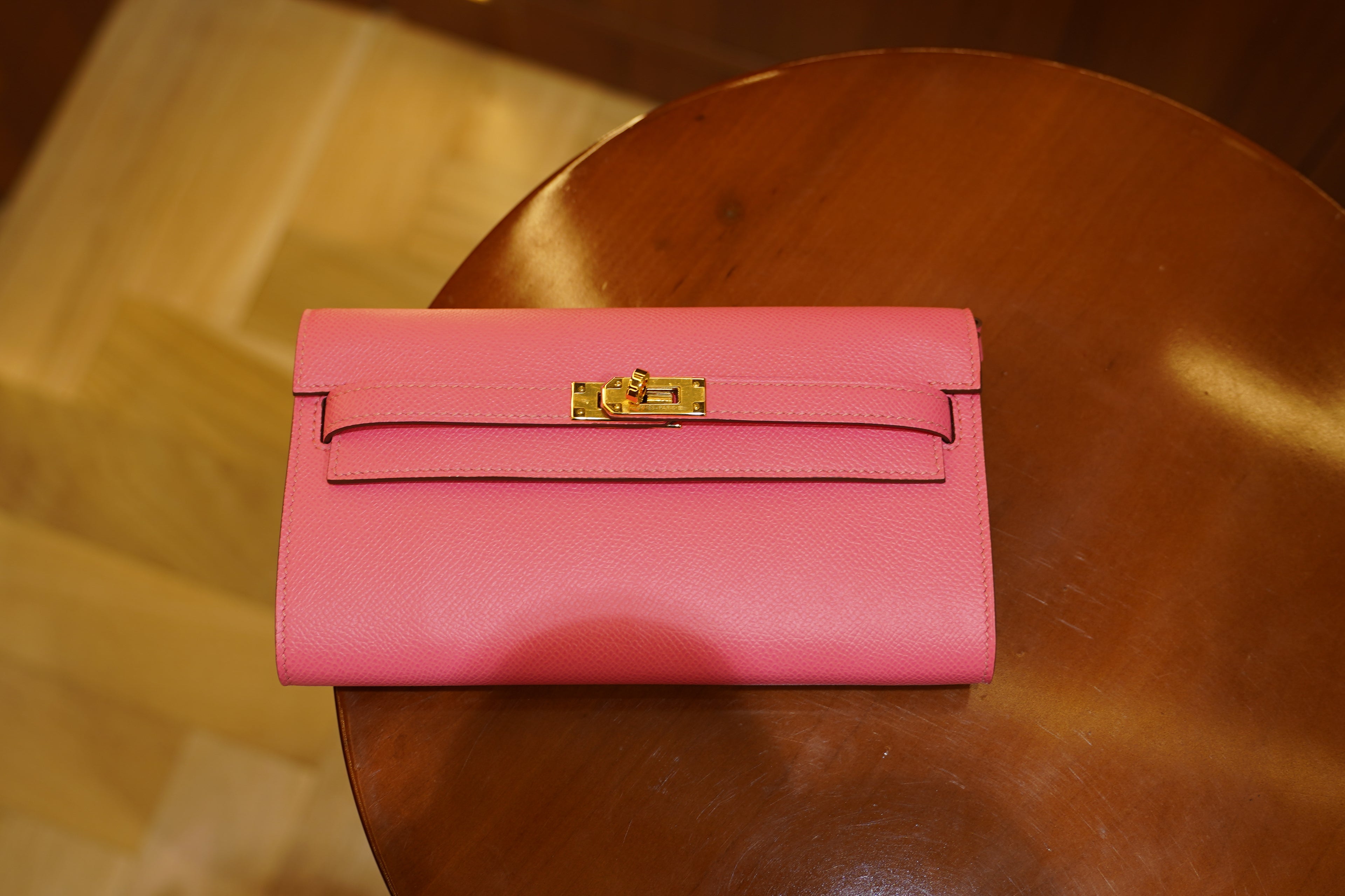 Hermes | Kelly To Go Wallet – Epsom – Pink – Gold Hardware
