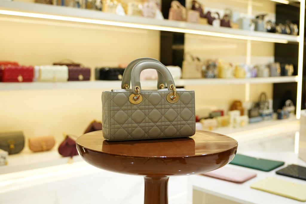 Dior | D-Joy Bag – Calfskin – Gray – Gold Hardware