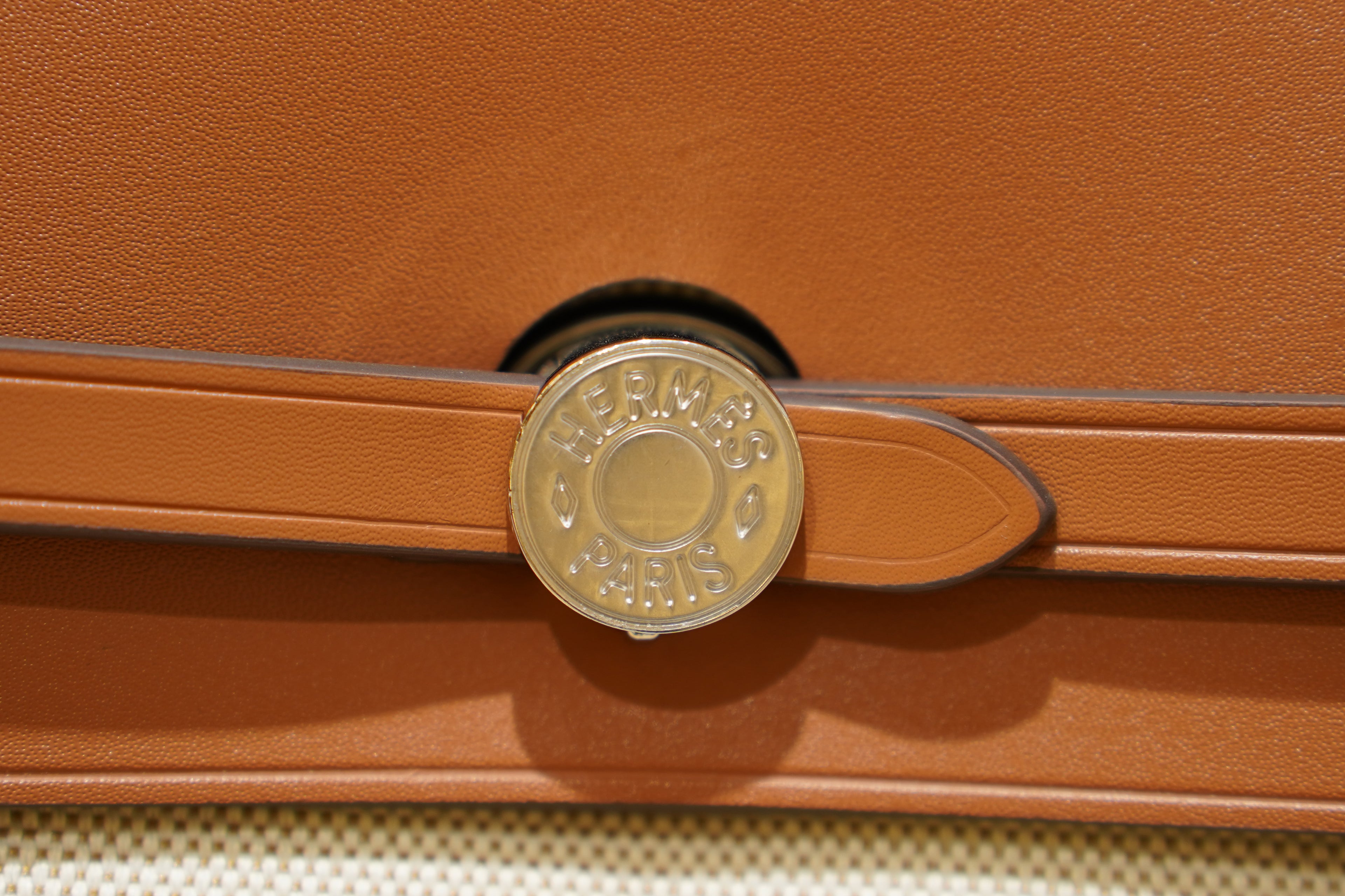 Hermes | Herbag Large – Canvas – Cream – Gold Hardware