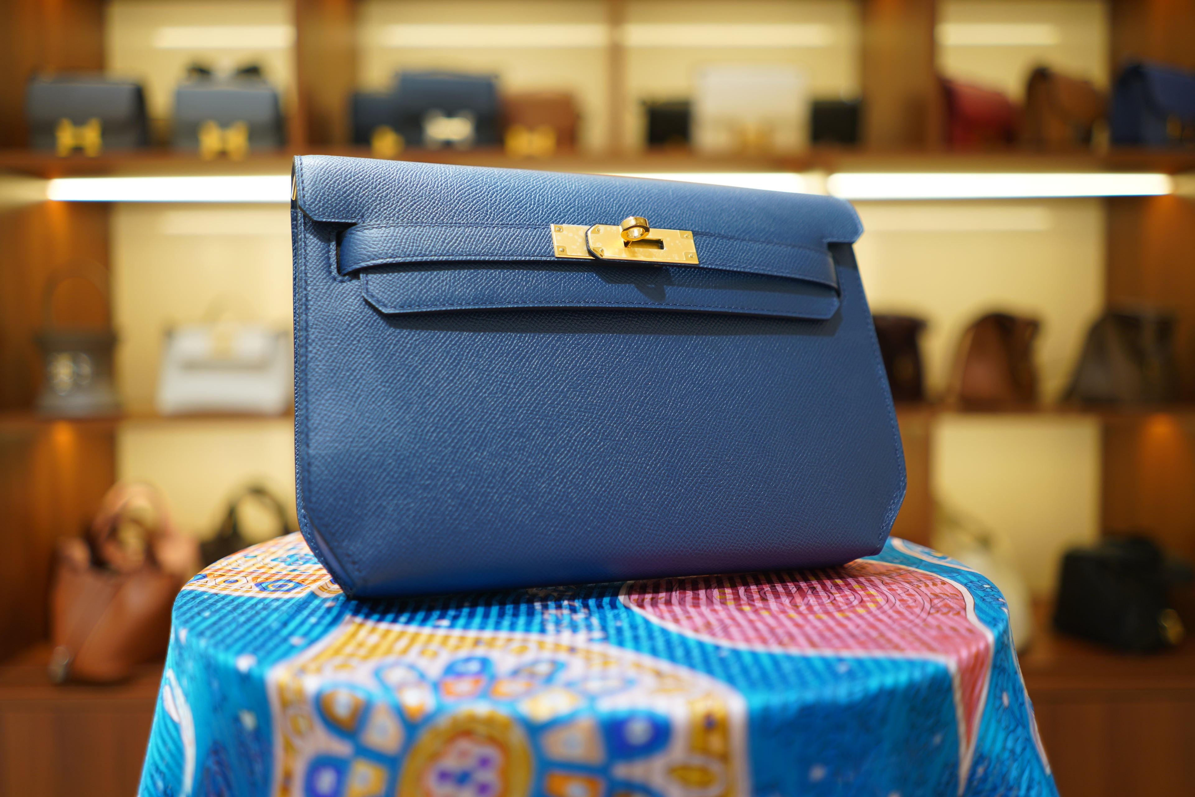 Hermes | Kelly Depeches 25 – Epsom – Blue – Gold Hardware