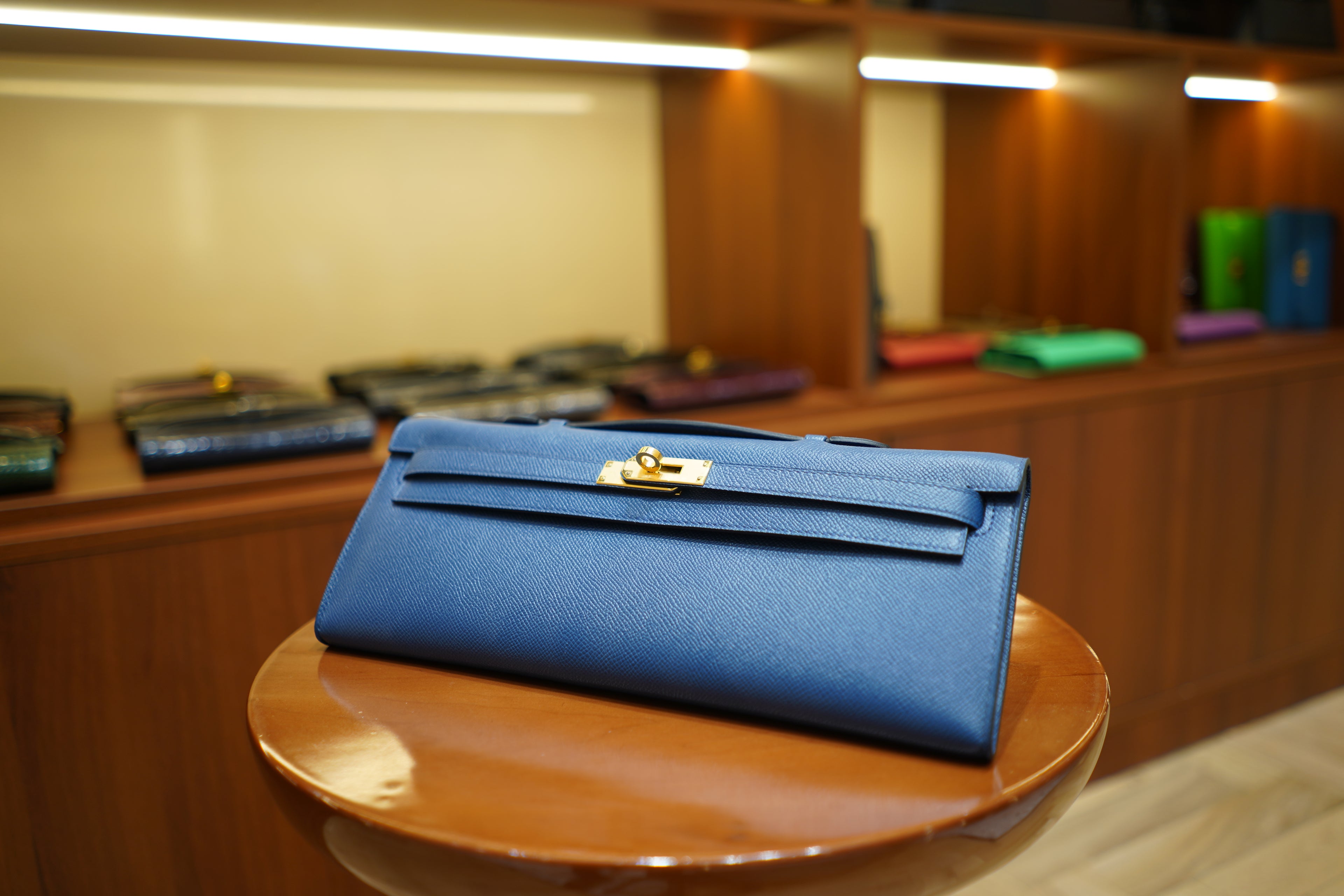 Hermes | Kelly Cut – Epsom – Blue – Gold Hardware