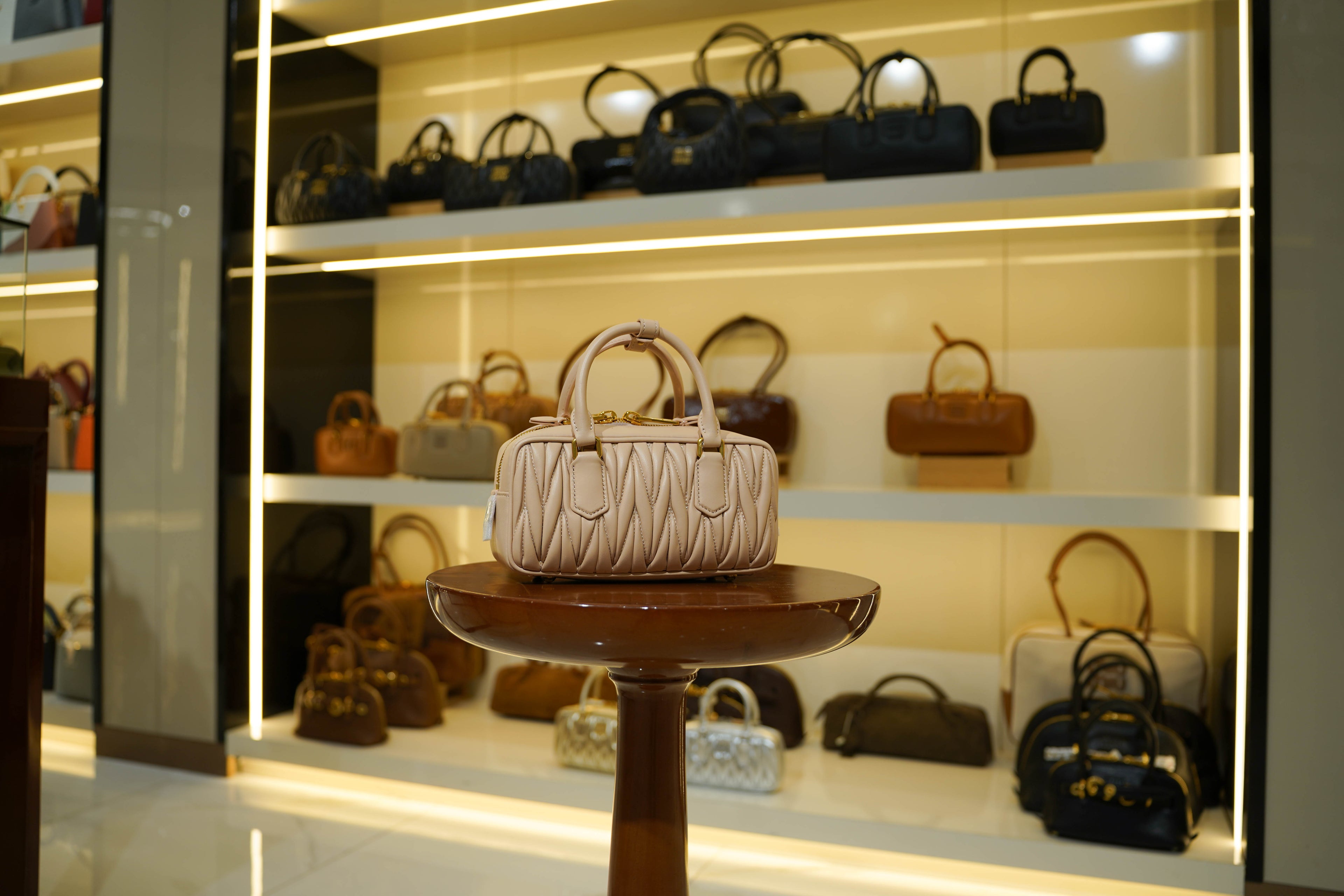 Miu Miu | Arcadie (Medium) – Matelassé – Blush – Gold Hardware