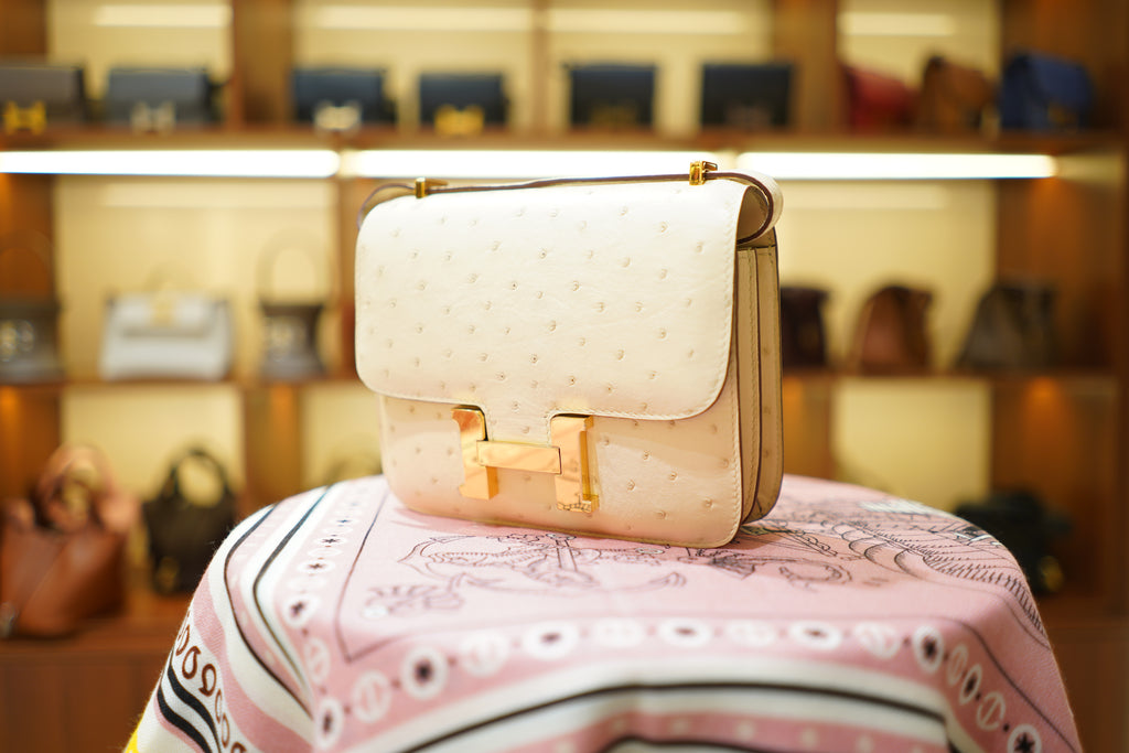Hermes | Constance – Ostrich Leather – Cream – Gold Hardware