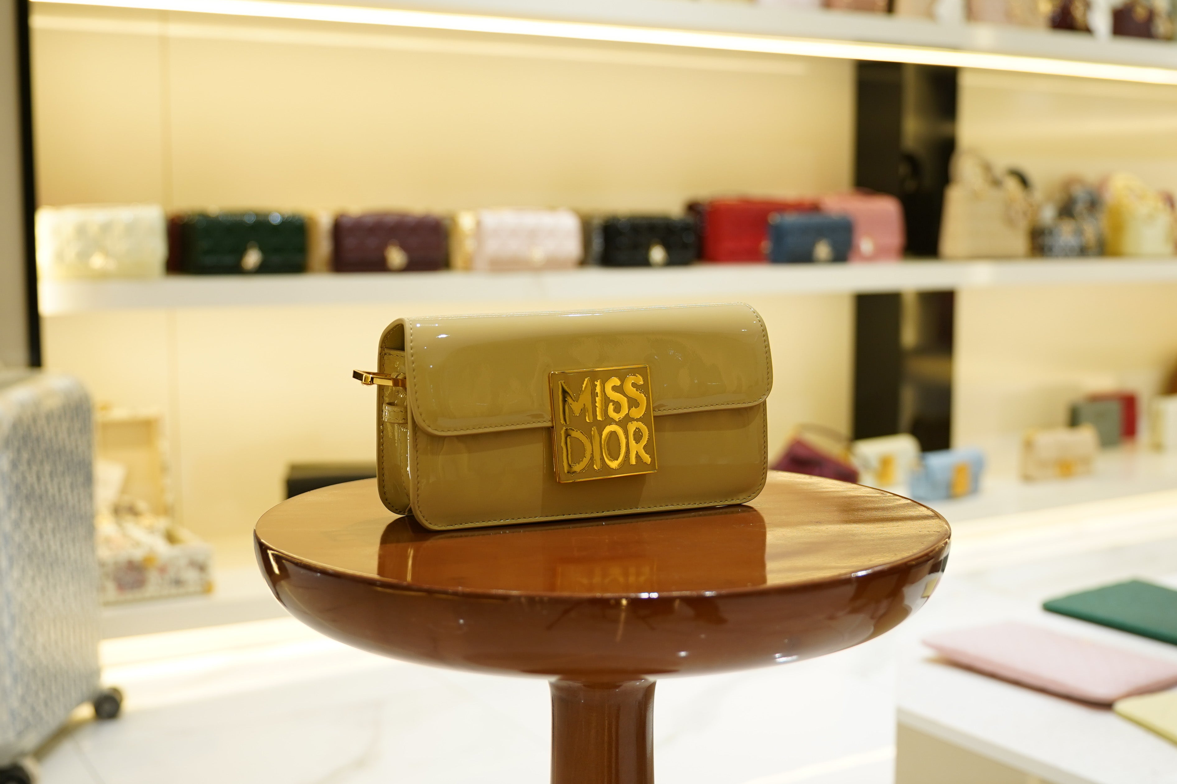 Dior | Miss Dior – Patent Leather – Beige – Gold Hardware