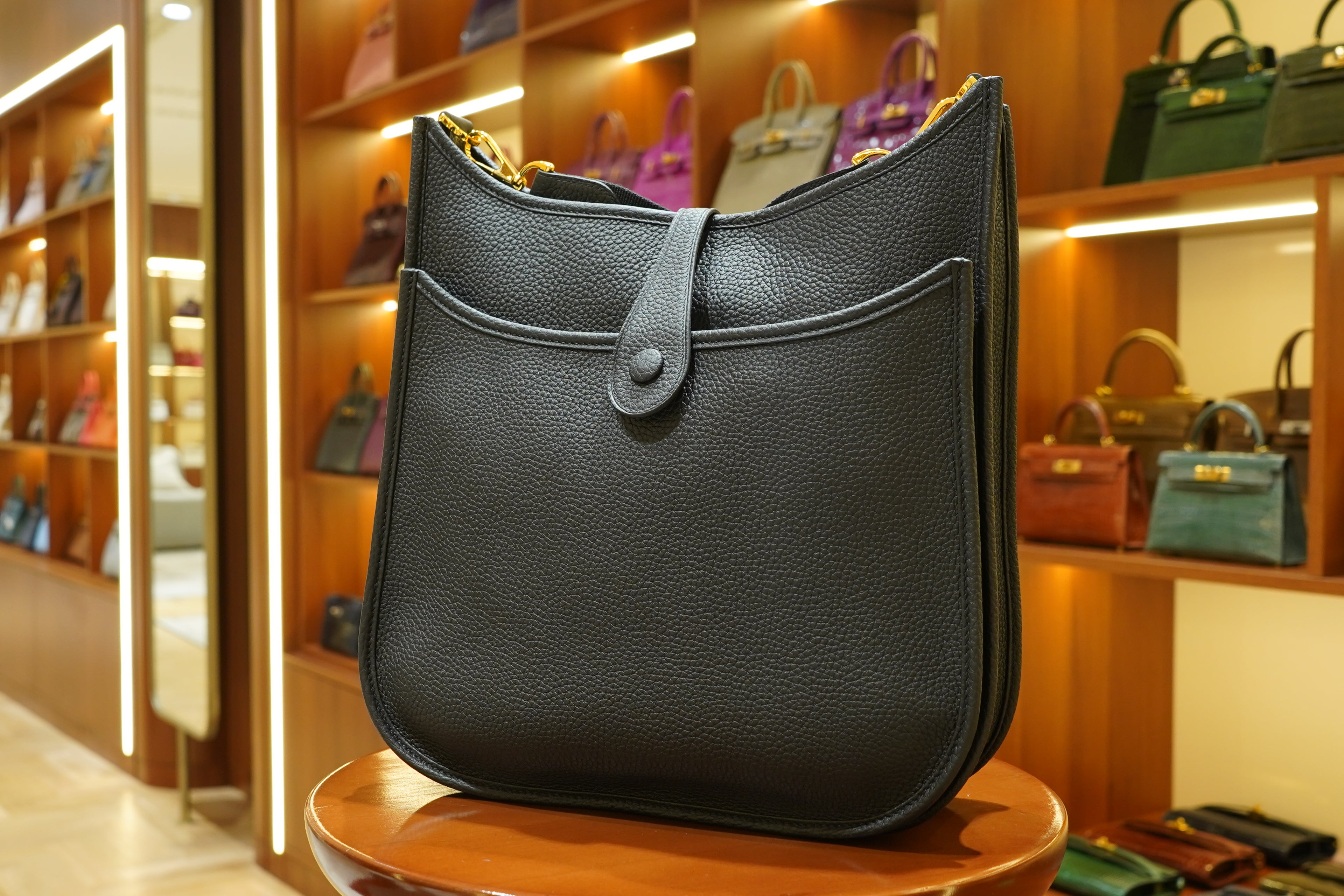 Hermes | Evelyne – Epsom – Black – Gold Hardware